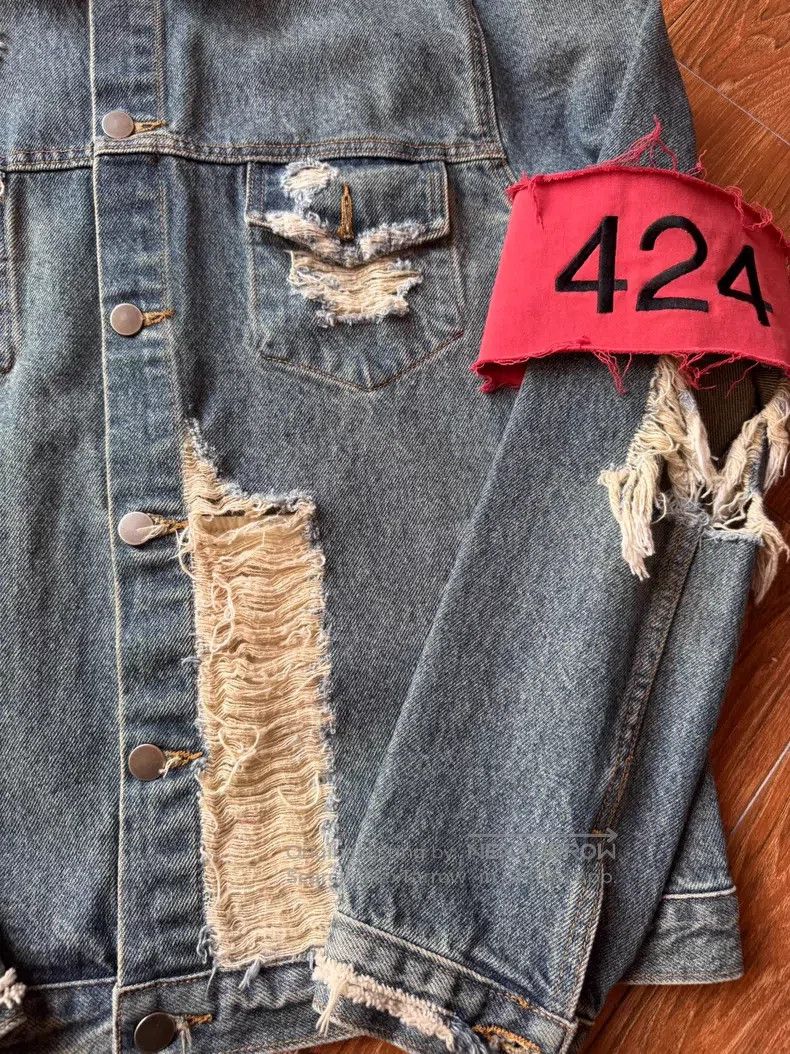 424 424 Big Destruction Denim Jacket Size US M / EU 48-50 / 2 - 4 Thumbnail