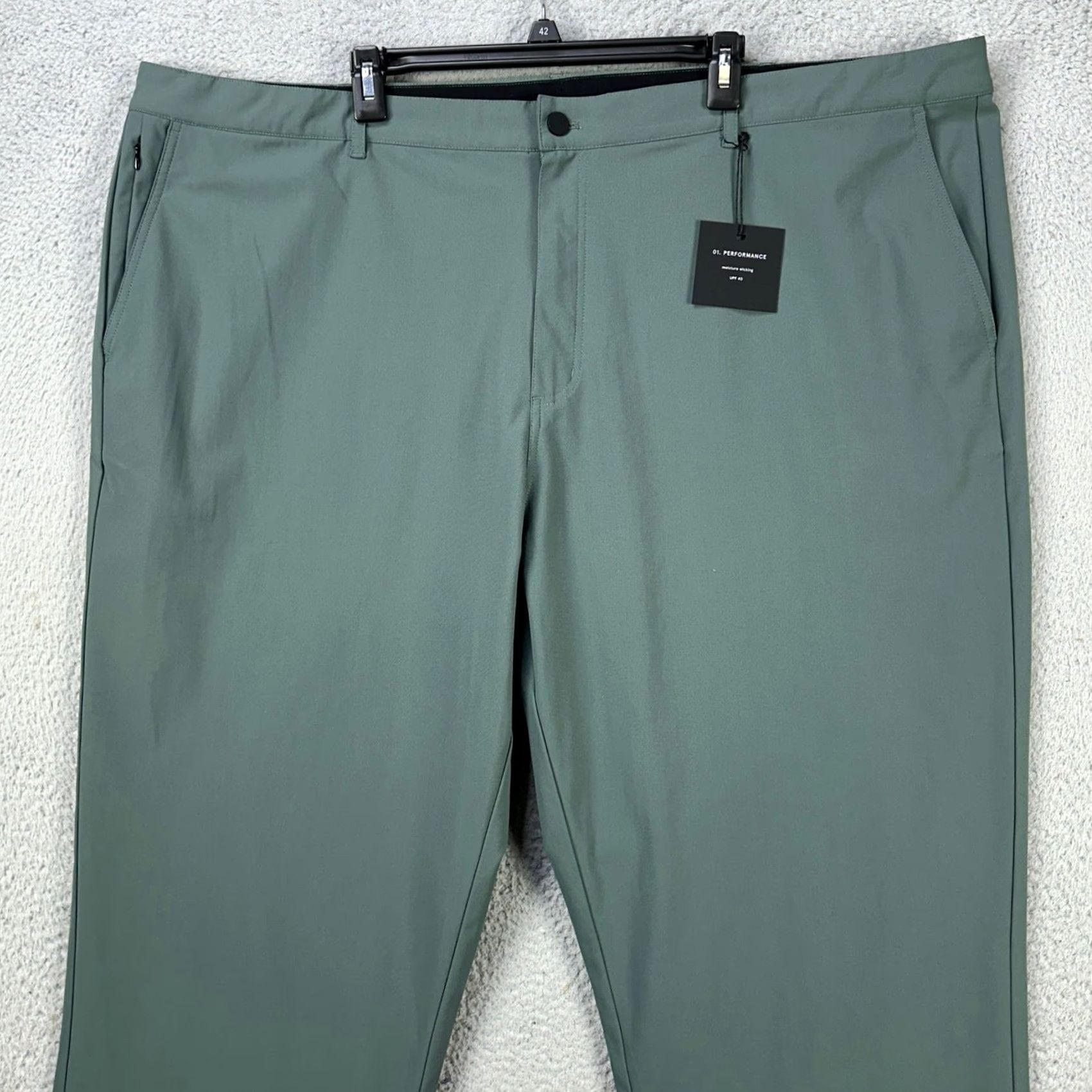 Vintage 01.Algo Mens Chino Golf Pants 44 Green Performance Pocket Straight Leg NEW Size US 44 / EU 60 - 3 Thumbnail