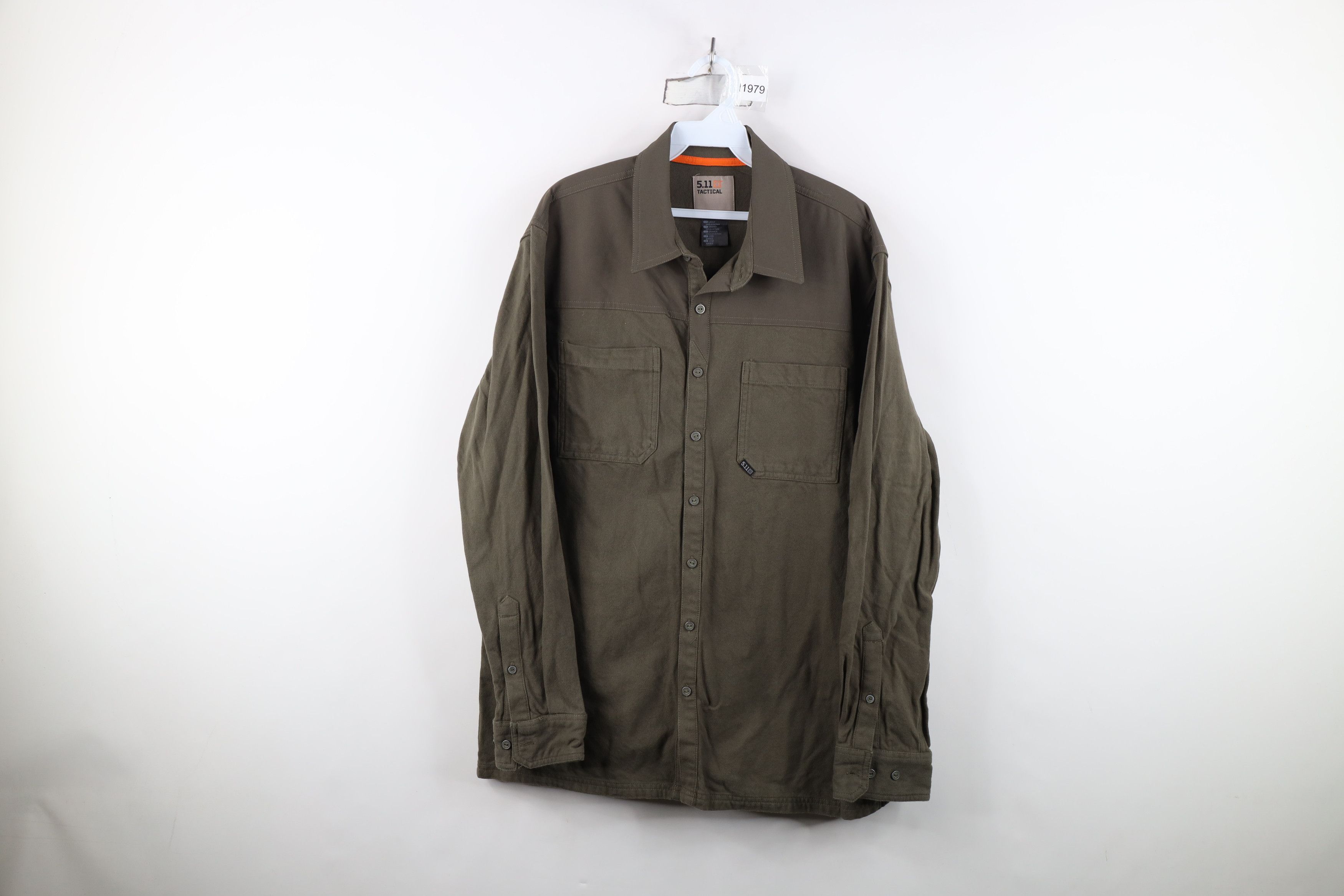 Vintage 5.11 Tactical Series Long Sleeve Snap Button Shirt Green Size US L / EU 52-54 / 3 - 1 Thumbnail