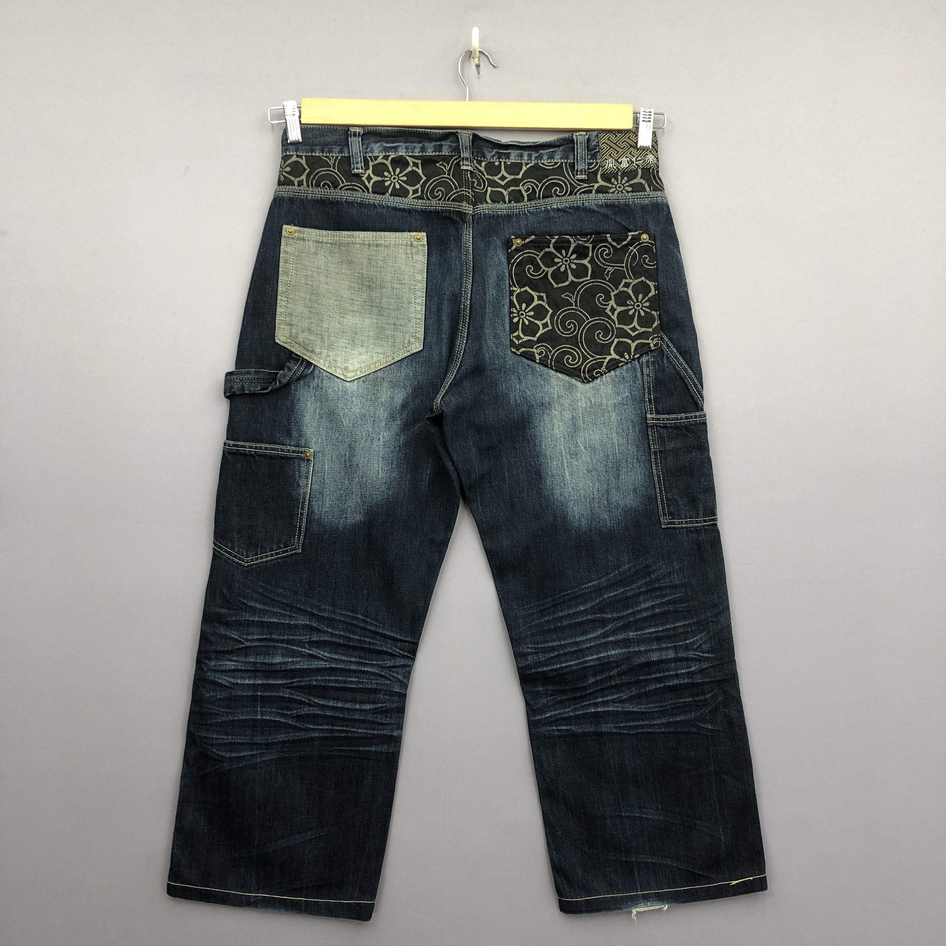 Japanese Brand Crazy Y2K Infinity Double Knee Baggy Jeans Skater JNCO Denim Size US 36 / EU 52 - 2 Thumbnail