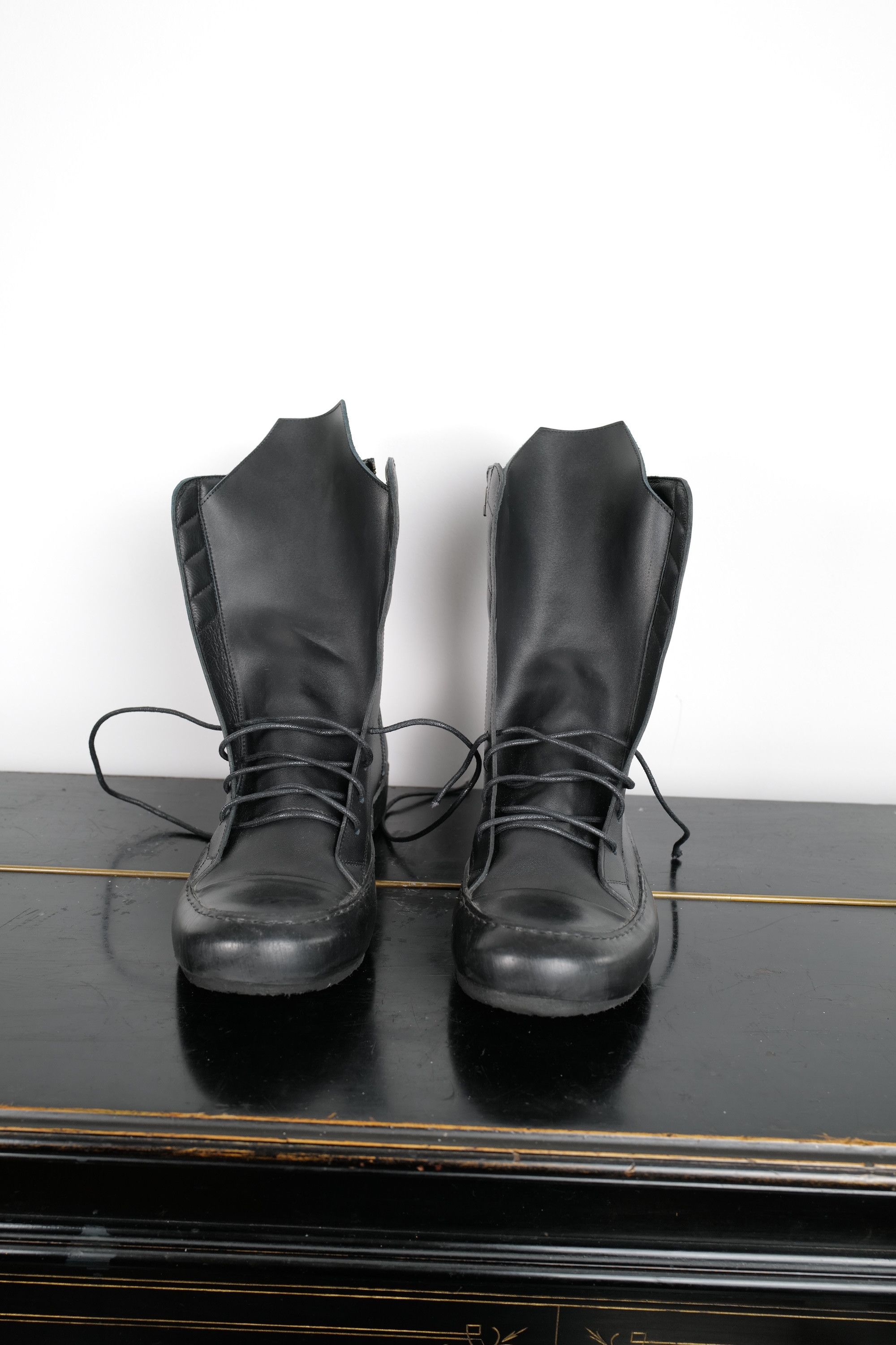 Other HI TOP RICK OWENS TYPE LEATHER SHOES Size US 8 / EU 41 - 4 Thumbnail