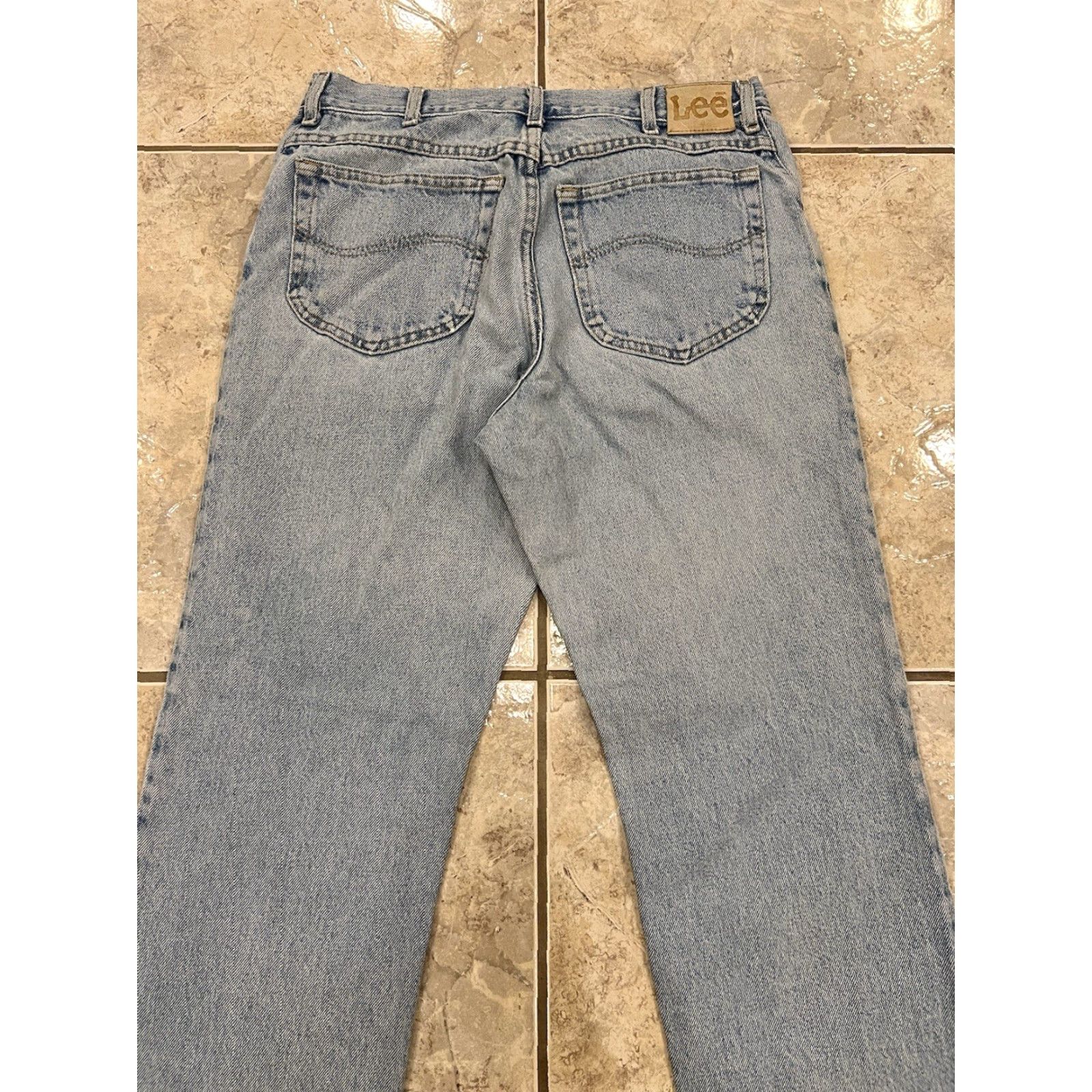 Lee VINTAGE LEE Jeans Distressed Light Wash 32X32 100% Cotton Straight Mens Jeans 90s Y2K Size US 32 / EU 48 - 3 Thumbnail