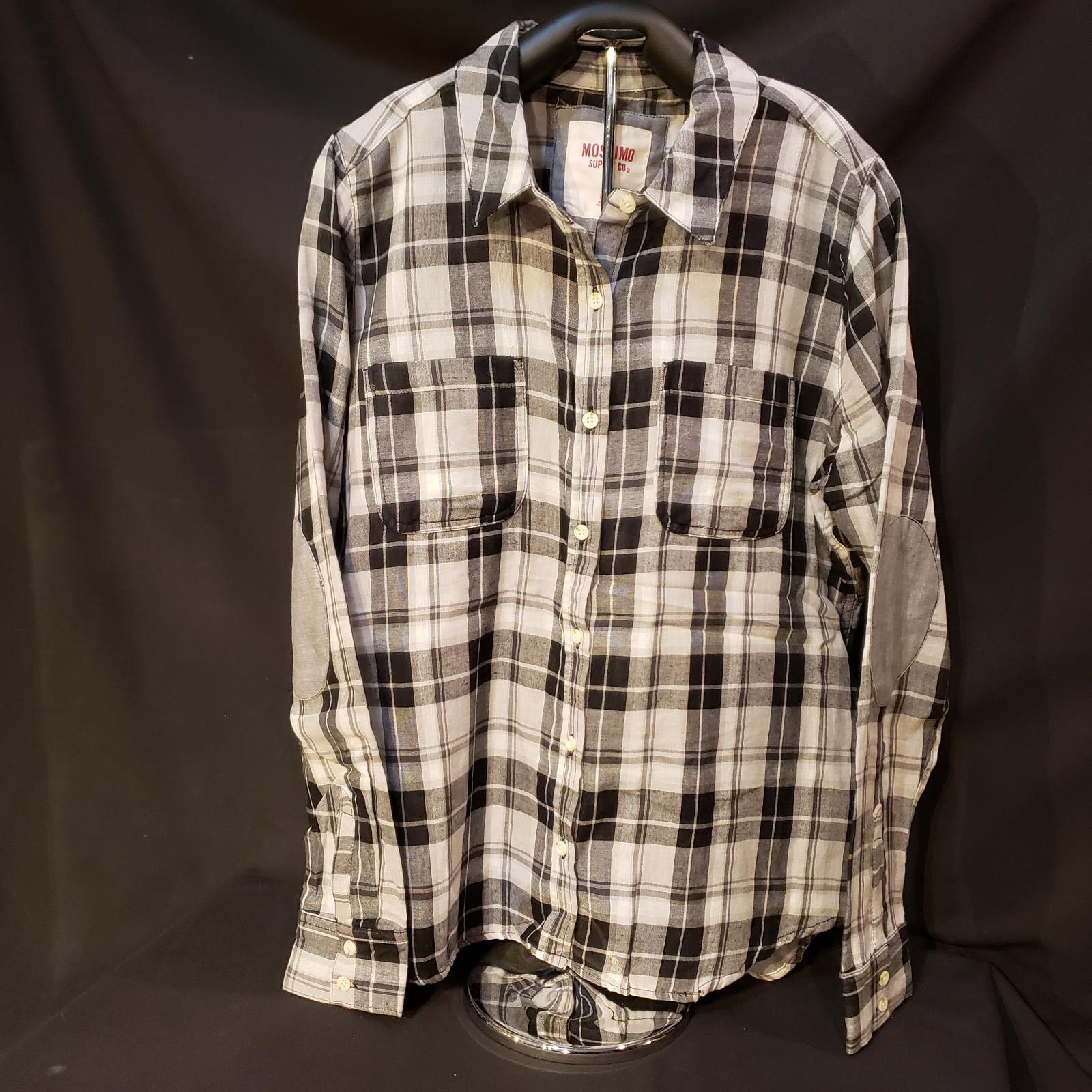 Mossimo Mossimo Black and White Plaid Casual Shirt with Elbow XL Size XL / US 12-14 / IT 48-50 - 1 Thumbnail