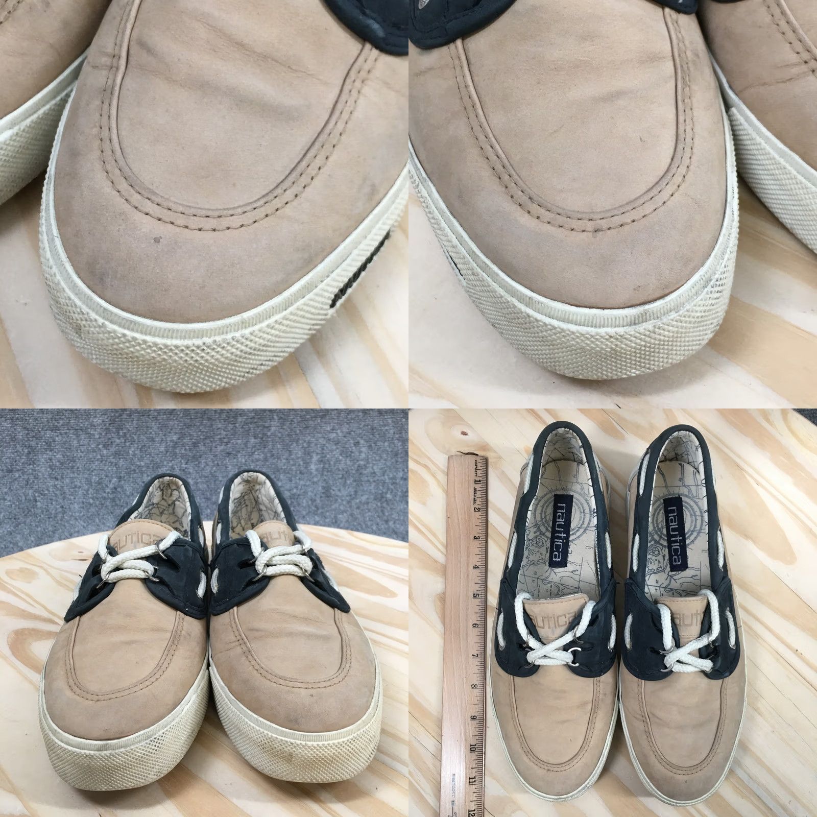 Nautica Nautica Mens Boater II Boat Shoe Khaki Lace Up Comfortable Low Top Round Toe Shoes 8.5 Size US M / EU 48-50 / 2 - 8 Thumbnail