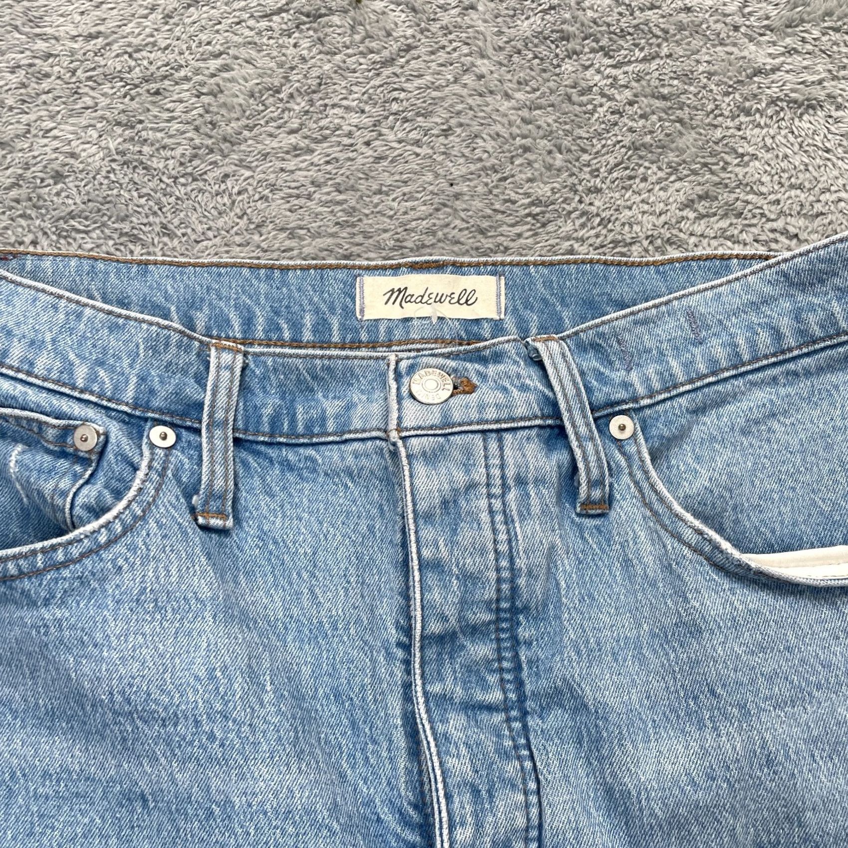 Madewell Madewell Jeans Women 31 Blue Balloon Baggy Denim Cotton Stretch Distressed Light Shirt Size 24" / US 00 / IT 34 - 3 Thumbnail