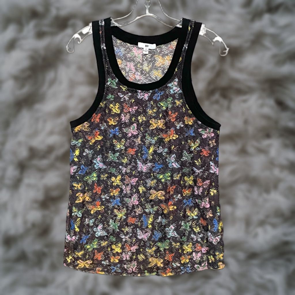 Vintage BP Butterflies Tank Top Womens XS Whimsigoth Fairy Grunge Sheer Hippie Punk Y2K Tank Womens XS Black Sheer Hippie Grunge 90s Festival Y2K Mens? Size XS / US 0-2 / IT 36-38 - 1 Thumbnail