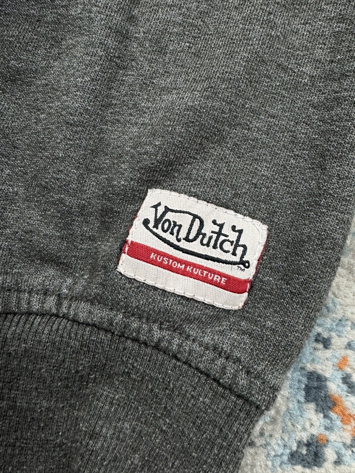 Vintage × Von Dutch Vintage y2k Von Dutch big logo spellout hoodie heather grey Size US S / EU 44-46 / 1 - 5 Thumbnail