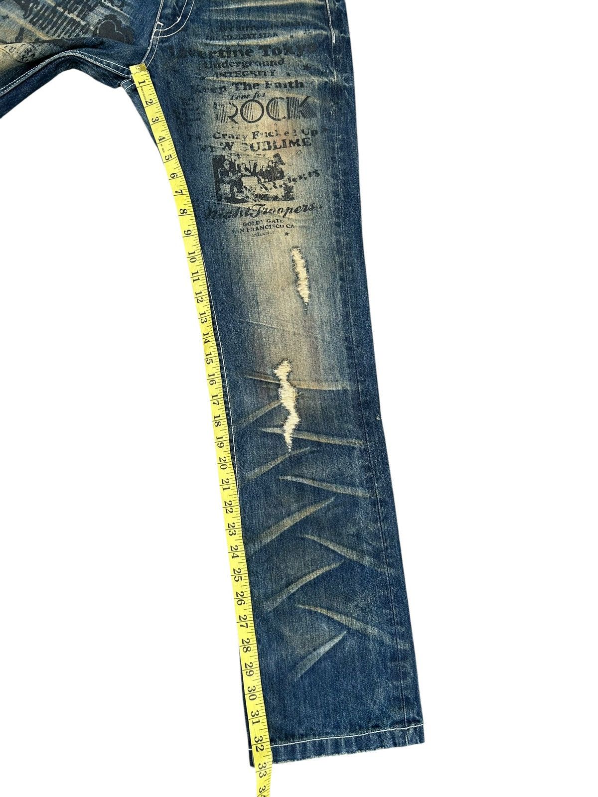 Kapital JACKROSE ROCK JAPANESE DISTRESSED DENIM JEANS Size US 31 - 21 Thumbnail