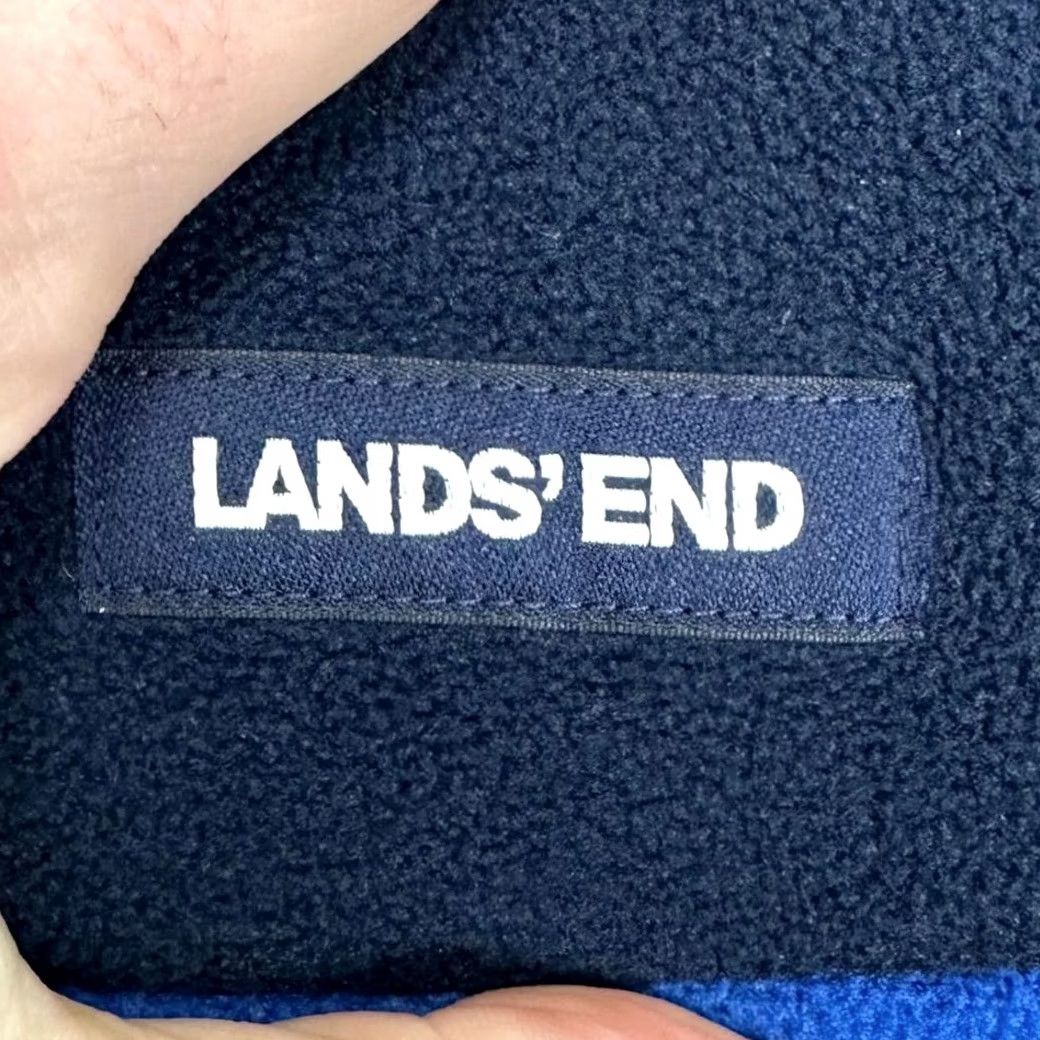 Lands' End Lands' End Jacket Pullover Mens Small Navy Colorblock Fleece Snap Mock Pullover Casual Outdoor Walking Mens Size US S / EU 44-46 / 1 - 7 Thumbnail