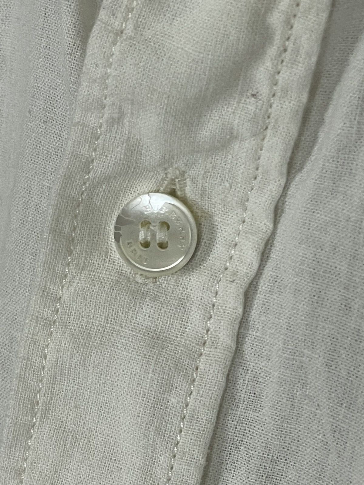 Burberry × Vintage Burberry Brit Avant Garde White Button Up Short sleeve Shirt Size US M / EU 48-50 / 2 - 9 Thumbnail