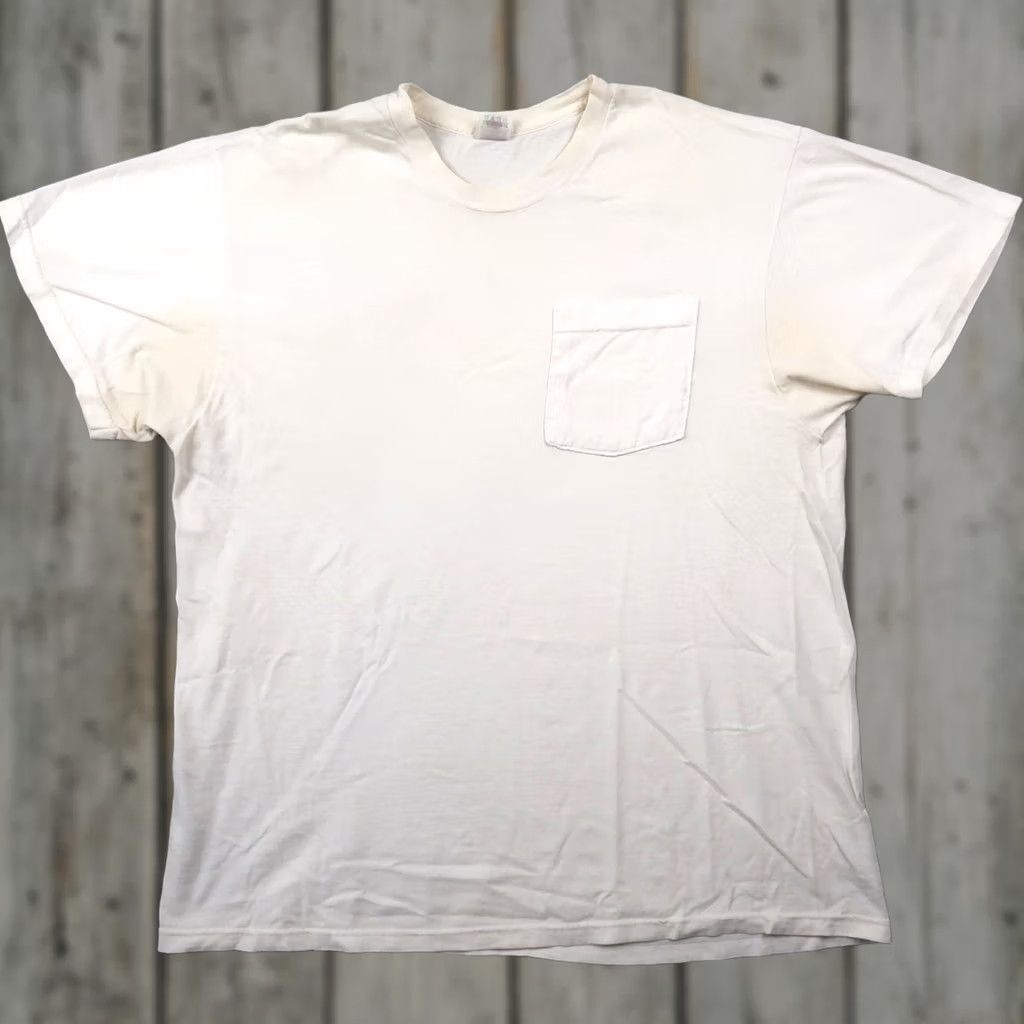Fruit Of The Loom VINTAGE Fruit Of The Loom White Pocket T-Shirt Mens XL Shirt Regular Crew Neck Short Sleeve 1990s 90s USA USA Boys? Size US XL / EU 56 / 4 - 1 Thumbnail