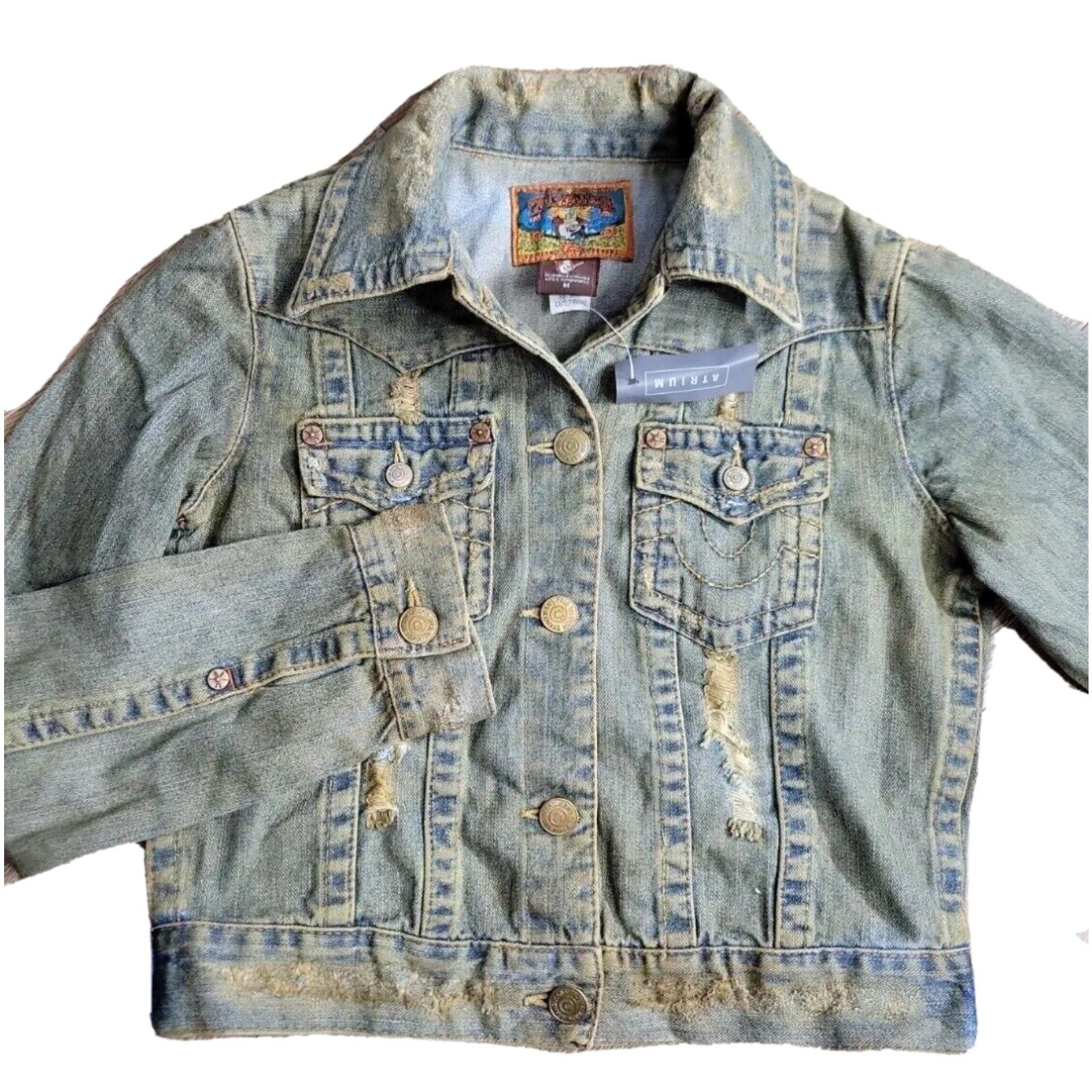 True Religion popular Distressed Jean Jacket M