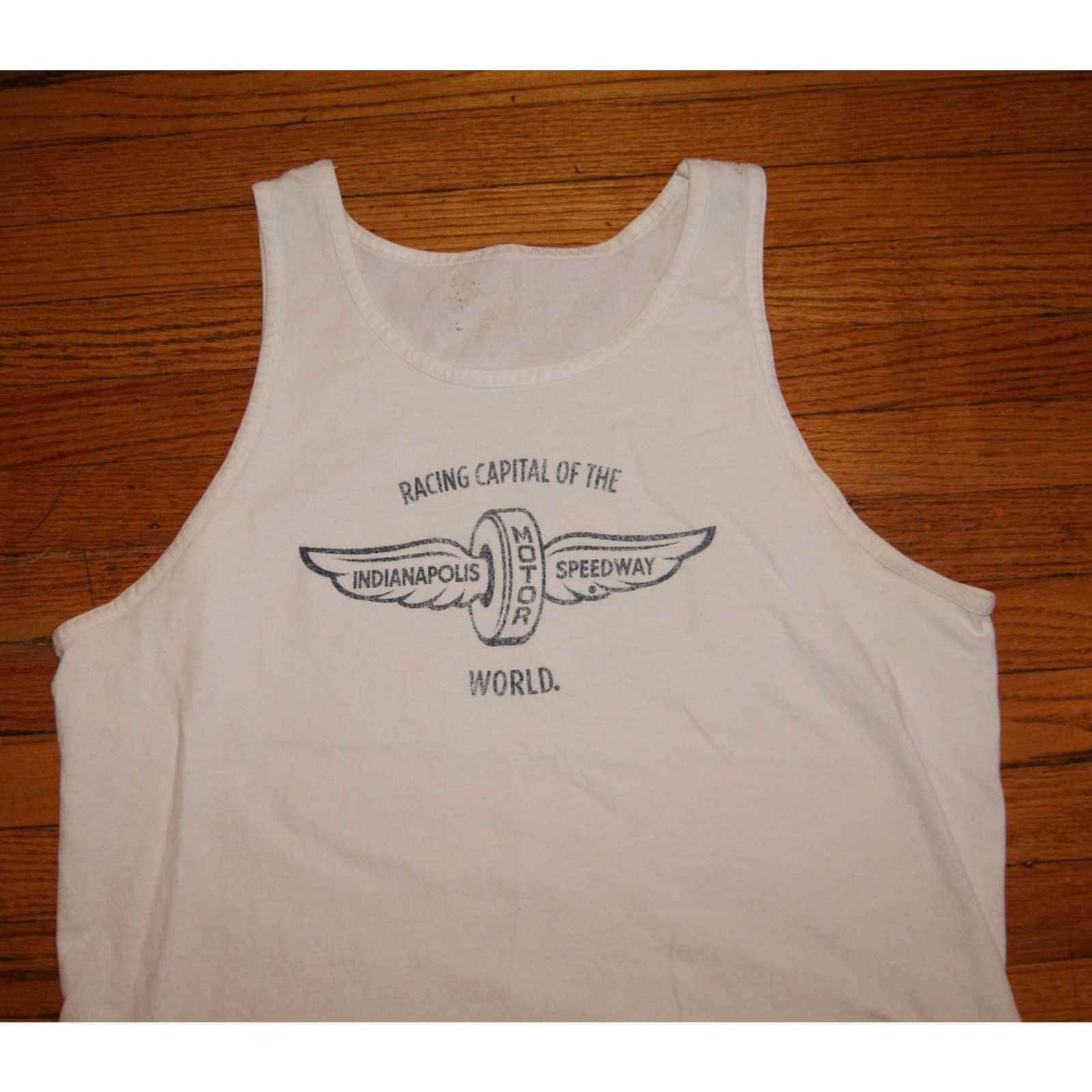 Vintage VTG Indianapolis Indy 500 Racing L White Tank Top Tshirt Size US L / EU 52-54 / 3 - 1 Thumbnail