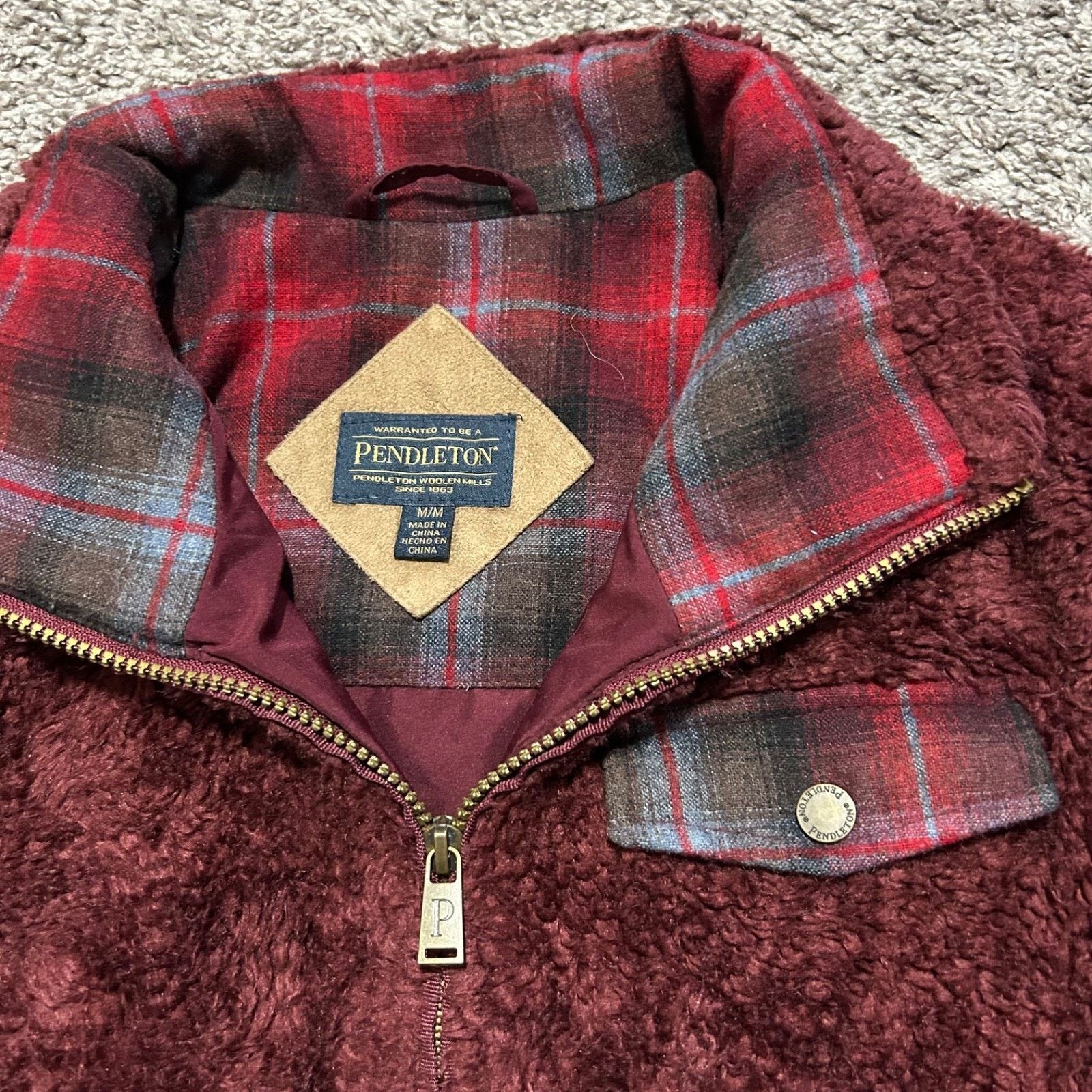Pendleton Pendleton Sherpa Jacket Full Zip Fuzzy Fleece Ladies Medium Size M / US 6-8 / IT 42-44 - 2 Thumbnail