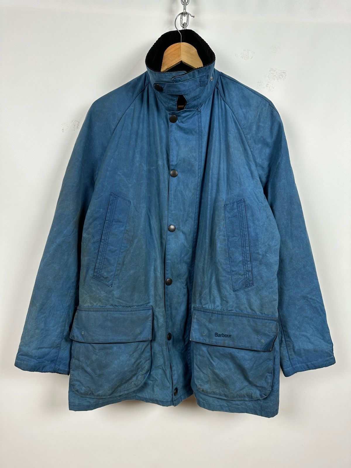 Barbour Barbour Bristol Waxed Blue Coat Jacket Size US L / EU 52-54 / 3 - 7 Thumbnail