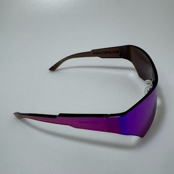 Balenciaga Balenciaga Mirrored Shield Sunglasses Blue Multi Size ONE SIZE - 2 Thumbnail
