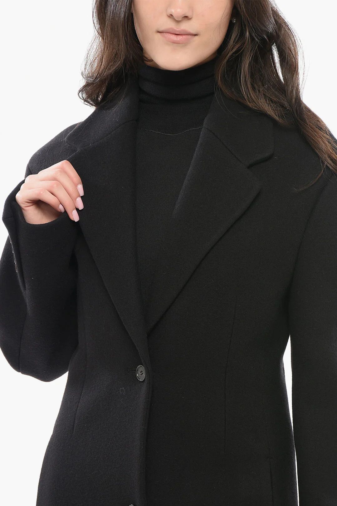 Off-White og1mm0426 Wool-Blend Fitted Coat in Black Size S / US 4 / IT 40 - 3 Thumbnail