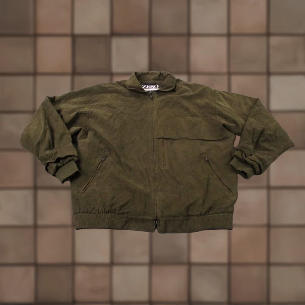 Vintage Vintage Zero Restriction Jacket Mens L Green Solid Zip Pockets Windbreaker Lined Athletic Run Sweat Weathergear - Mens Size US L / EU 52-54 / 3 - 1 Thumbnail