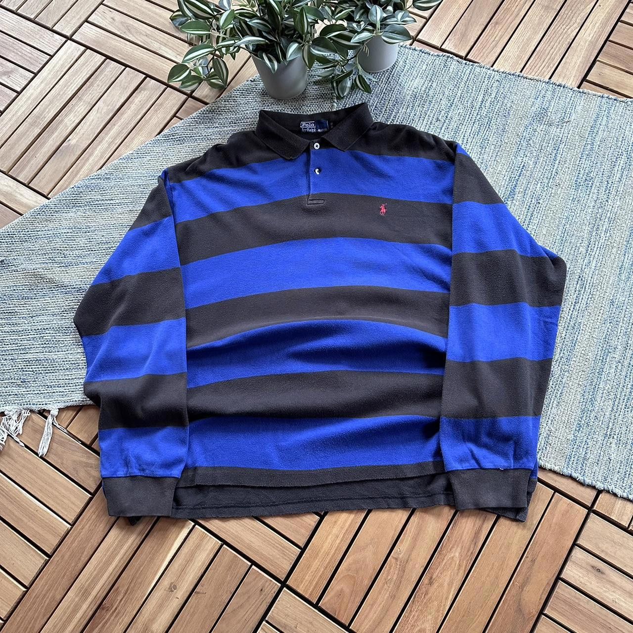 Polo Ralph Lauren Vintage Y2K Polo Ralph Lauren Striped Long Sleeve Rugby Size US XL / EU 56 / 4 - 1 Thumbnail