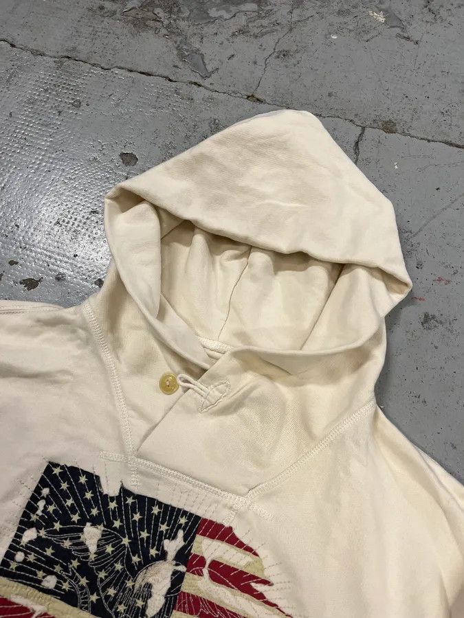 Polo Ralph Lauren Ralph Lauren Denim & Supply Cream Embroidered US Flag Hoodie Size US M / EU 48-50 / 2 - 6 Thumbnail