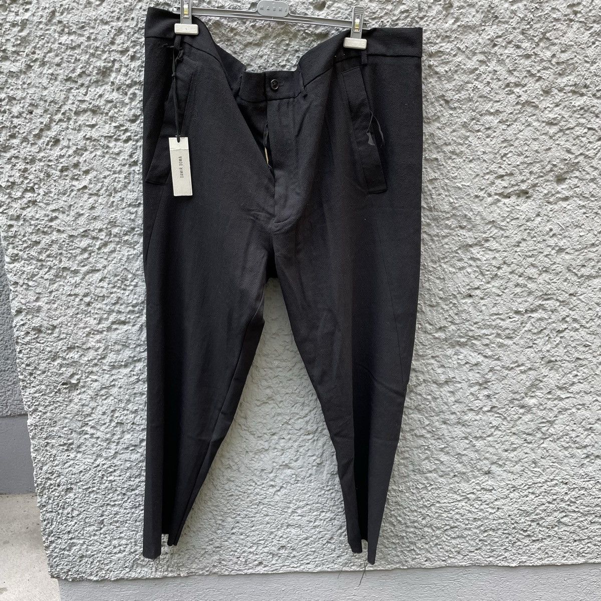 image of Damir Doma Oversized Black Wool Trousers Pants, Men's (Size 36)