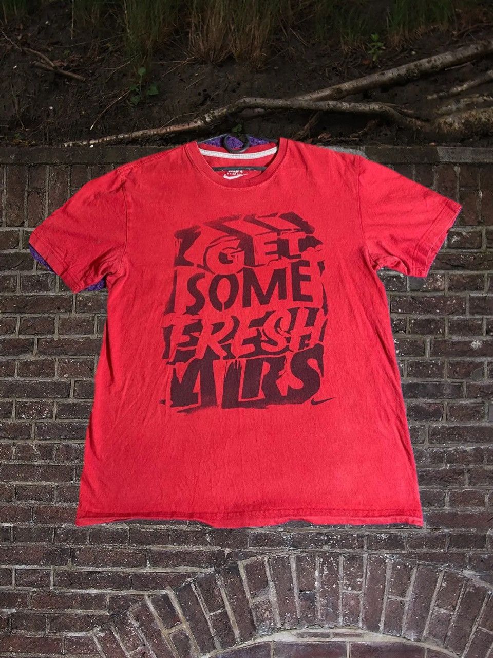 Nike × Vintage Vintage Nike Big Graphic Logo Distressed 90’s tee Size US M / EU 48-50 / 2 - 1 Thumbnail