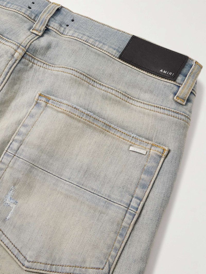 Amiri o1orln0426 MX1 Skinny-Fit Panelled Distressed Jeans Blue Size US 31 - 5 Thumbnail