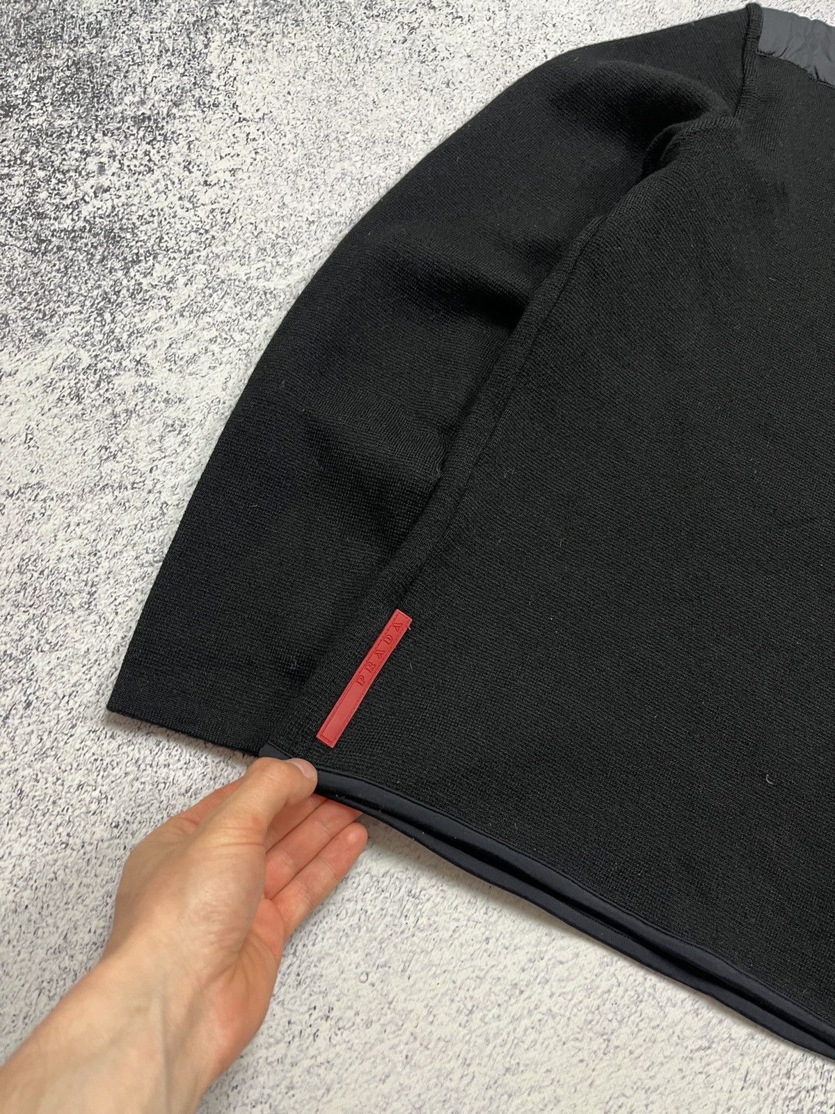 Prada Vintage Archive Prada Nylon Detail Wool Red Tab Knit Sweater Size US M / EU 48-50 / 2 - 6 Thumbnail
