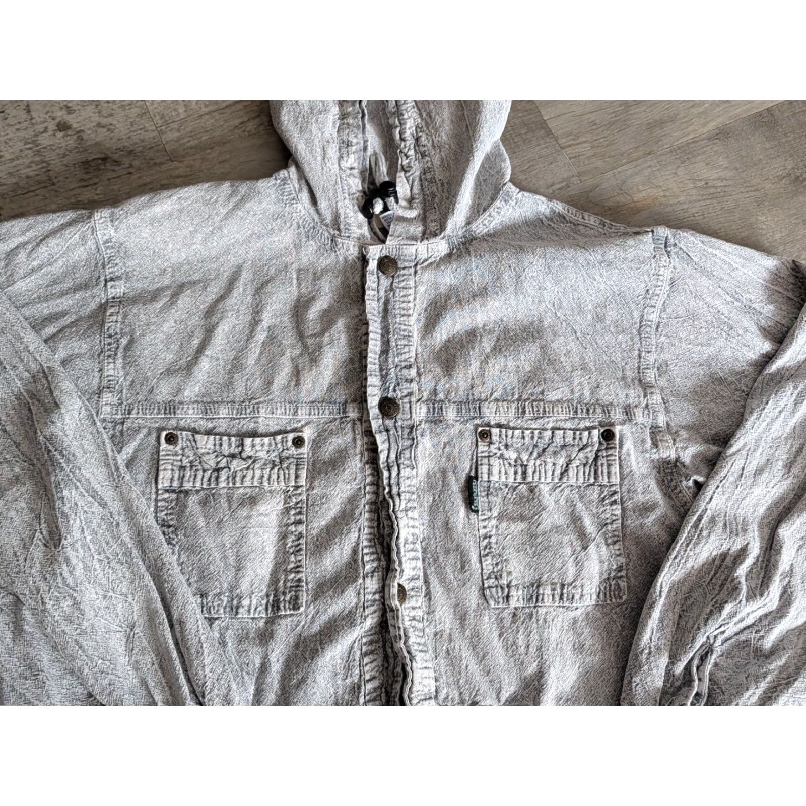 Vintage Vintage Ezze Wear Honey-Komb Hooded Jacket Small Adult Cotton Shrunk Perma Shrunk Size S / US 4 / IT 40 - 4 Thumbnail