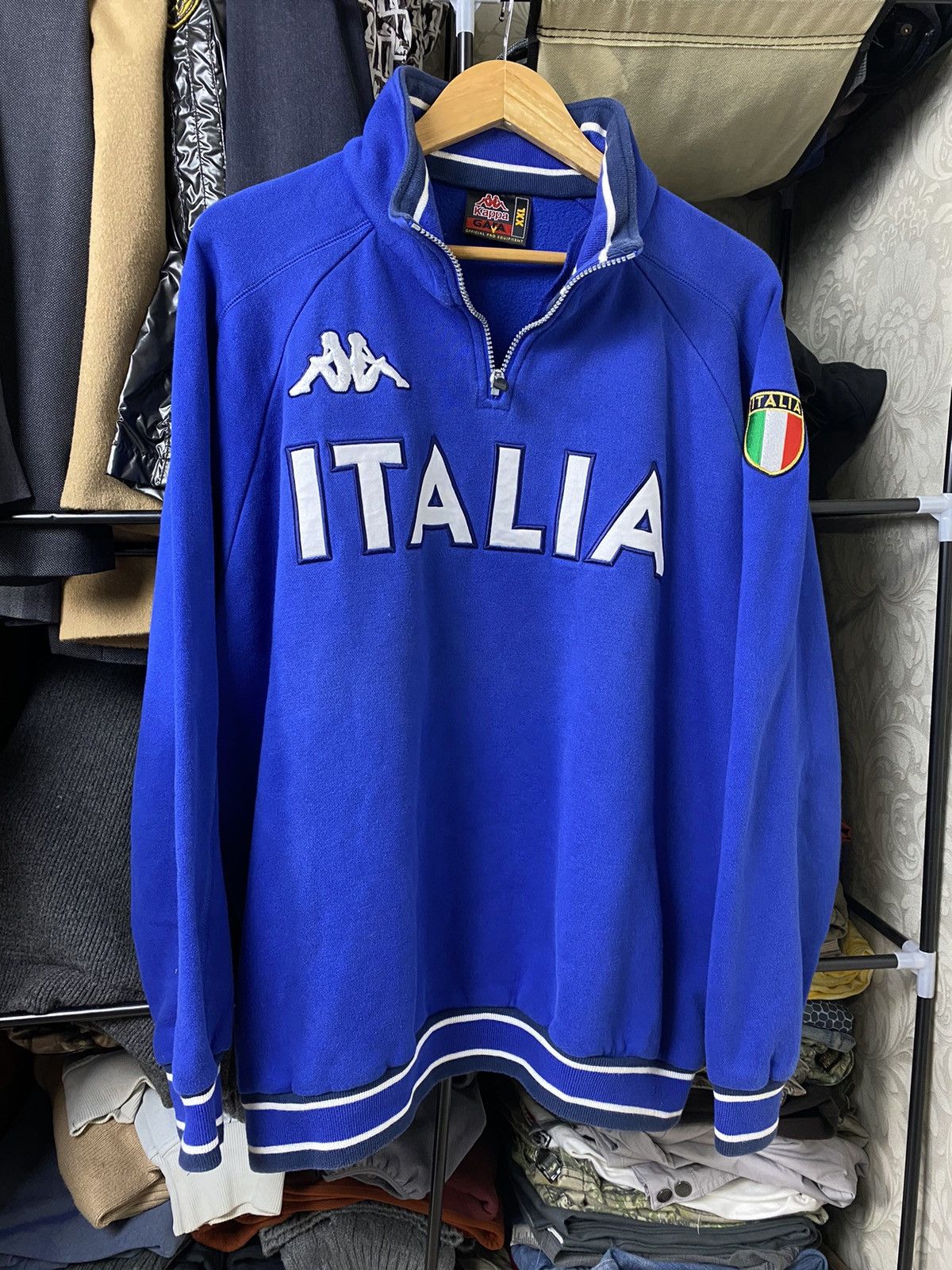 Kappa × Vintage Vintage Blokecore Kappa Italy 1/4 zip jacket sweatshirt Size US XXL / EU 58 / 5 - 10 Thumbnail