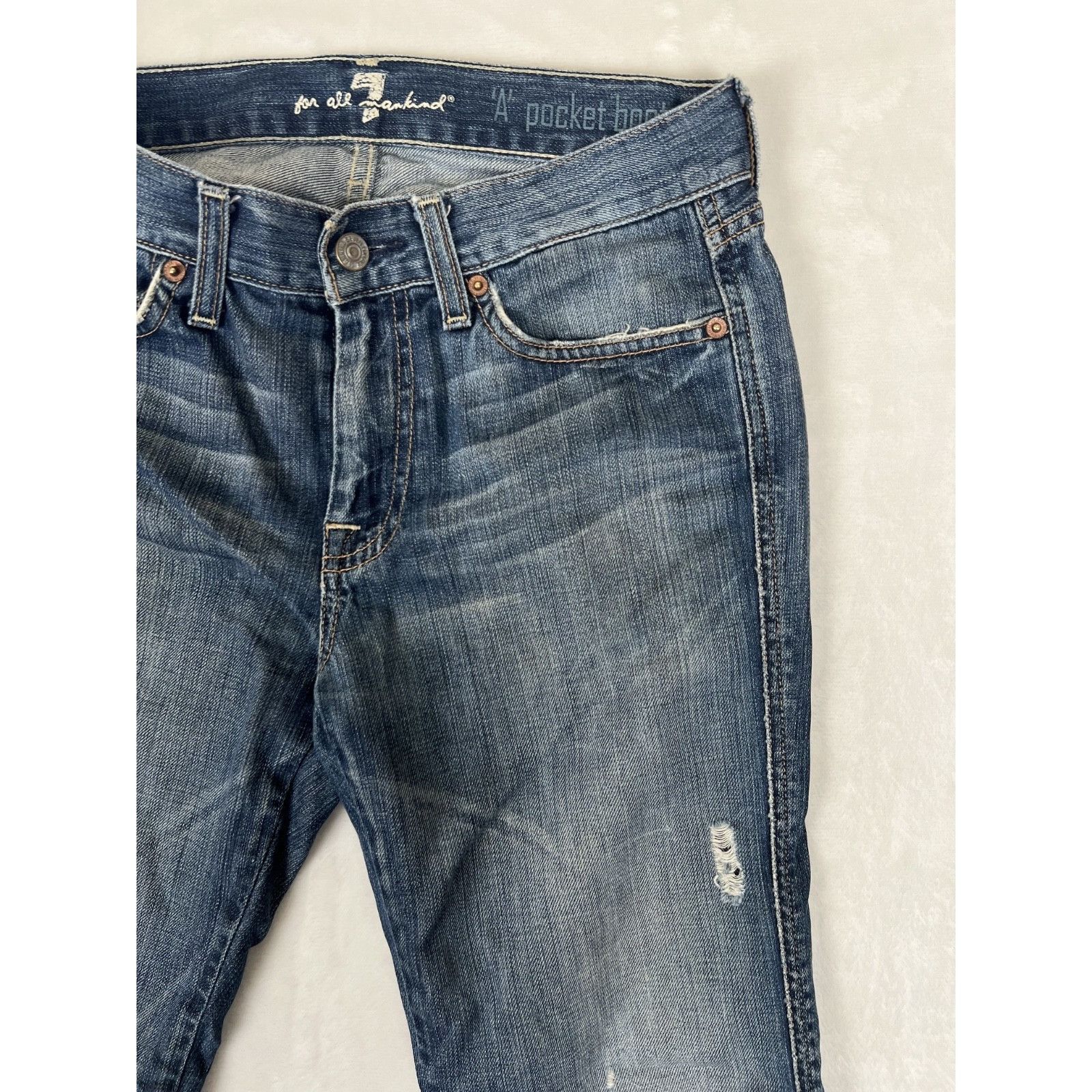7 For All Mankind 7 For All Mankind Jeans Womens 28 Flare A Pocket Low Rise Da Size 28" / US 6 / IT 42 - 4 Thumbnail