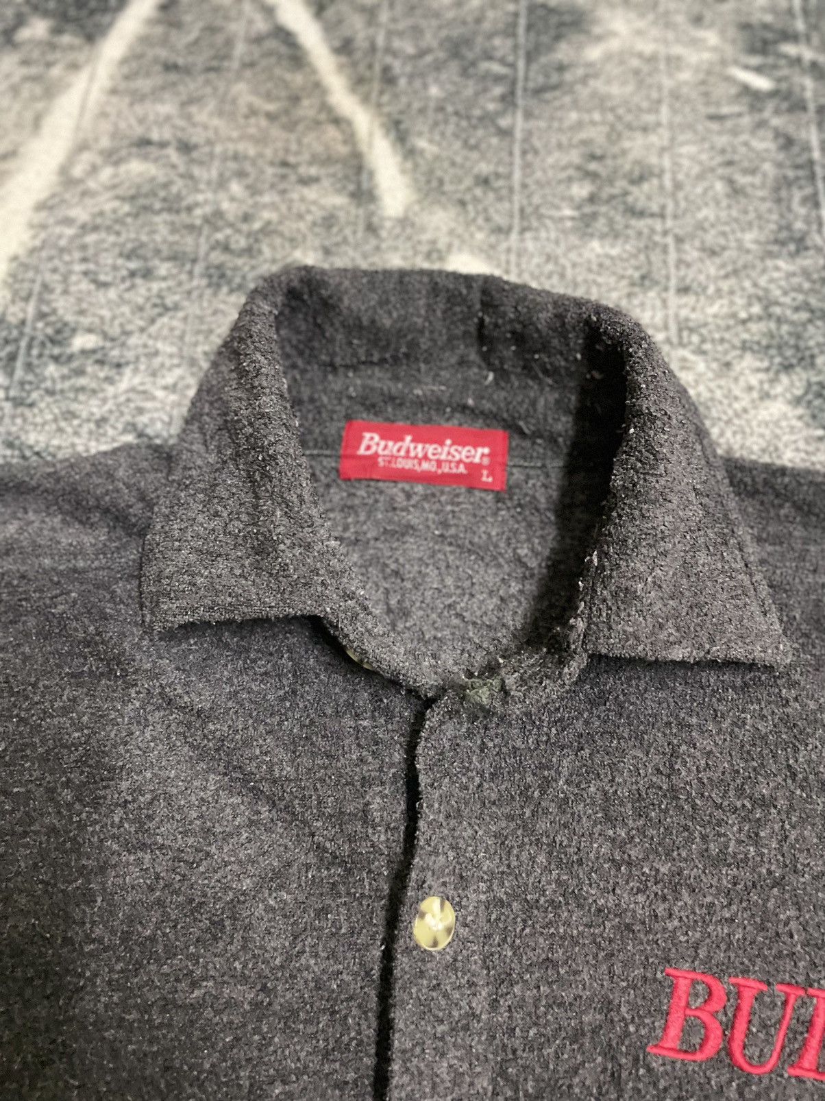 Budweiser × Vintage VINTAGE BUDWEISER FLANNEL BUTTON UP WOOL Size US L / EU 52-54 / 3 - 8 Thumbnail