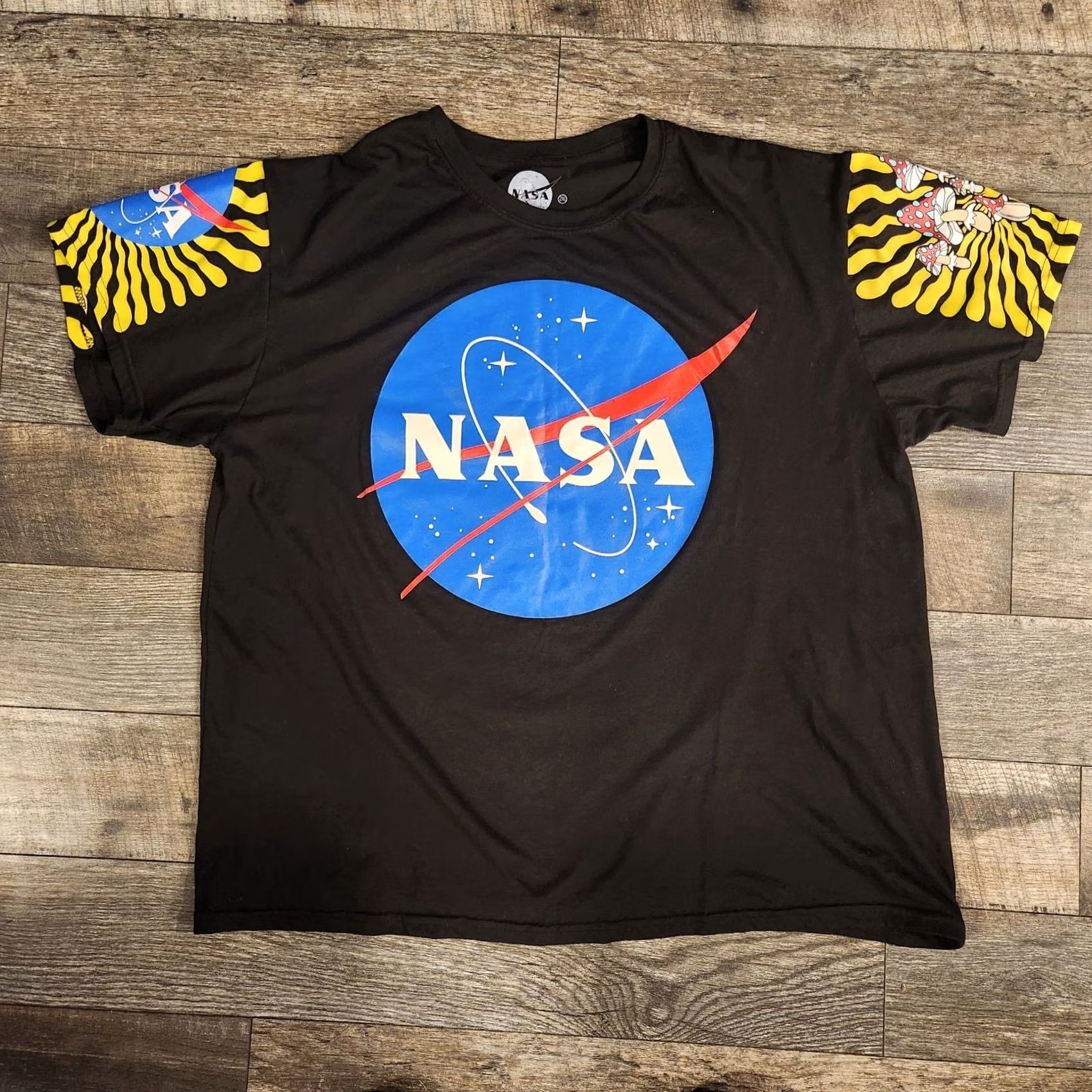 NASA NASA T Shirt Tee Mens 2XL Space Mushroom Psychedelic Double Sided AOP Black New Size US XXL / EU 58 / 5 - 5 Thumbnail