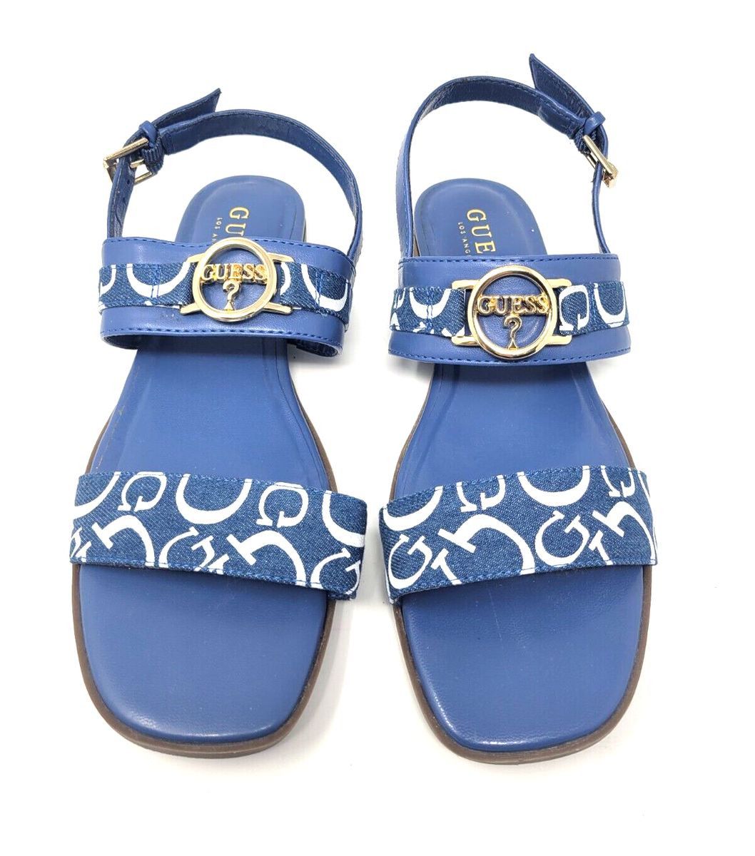 Guess GUESS Monogram Flat Sandals Metallic Logo Strappy Sz 6.5 Size US 6.5 / IT 36.5 - 2 Thumbnail