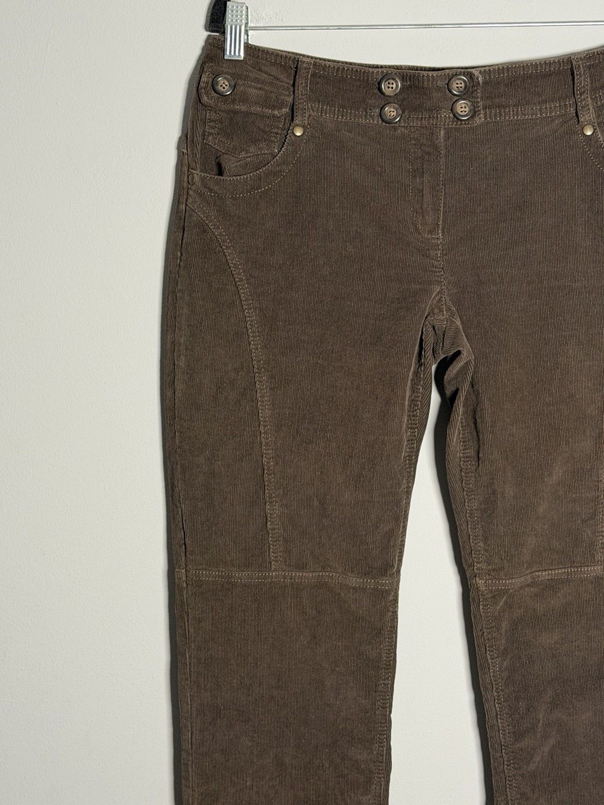 Linea Linea Emme Women’s Brown Corduroy Trousers W33 L32 Y2K Size 34" / US 12 / IT 48 - 7 Thumbnail