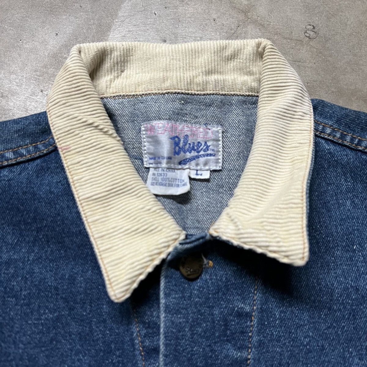 Levi's × Polo Ralph Lauren × Vintage Vintage 90’s Weathered Blues Corduroy Collar Denim Jacket Size US L / EU 52-54 / 3 - 2 Thumbnail