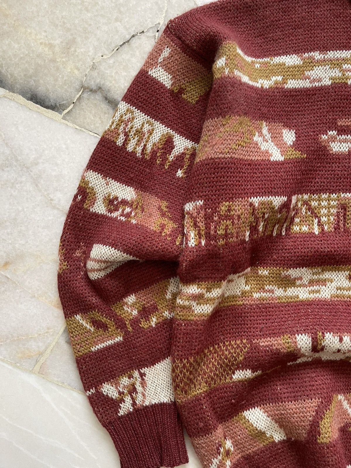 Kansai Yamamoto 90s Kansai Yamamoto Face Motive Wool Knitwear 96 Size US L / EU 52-54 / 3 - 9 Thumbnail