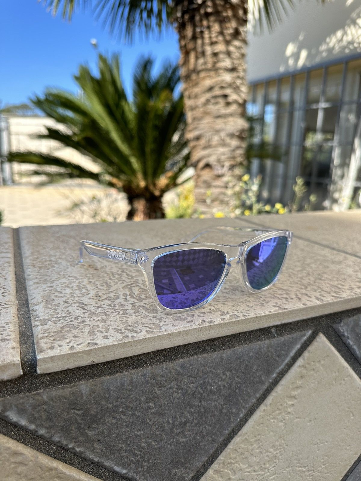 image of Oakley Grey Frogskins Sunglasses, Men's