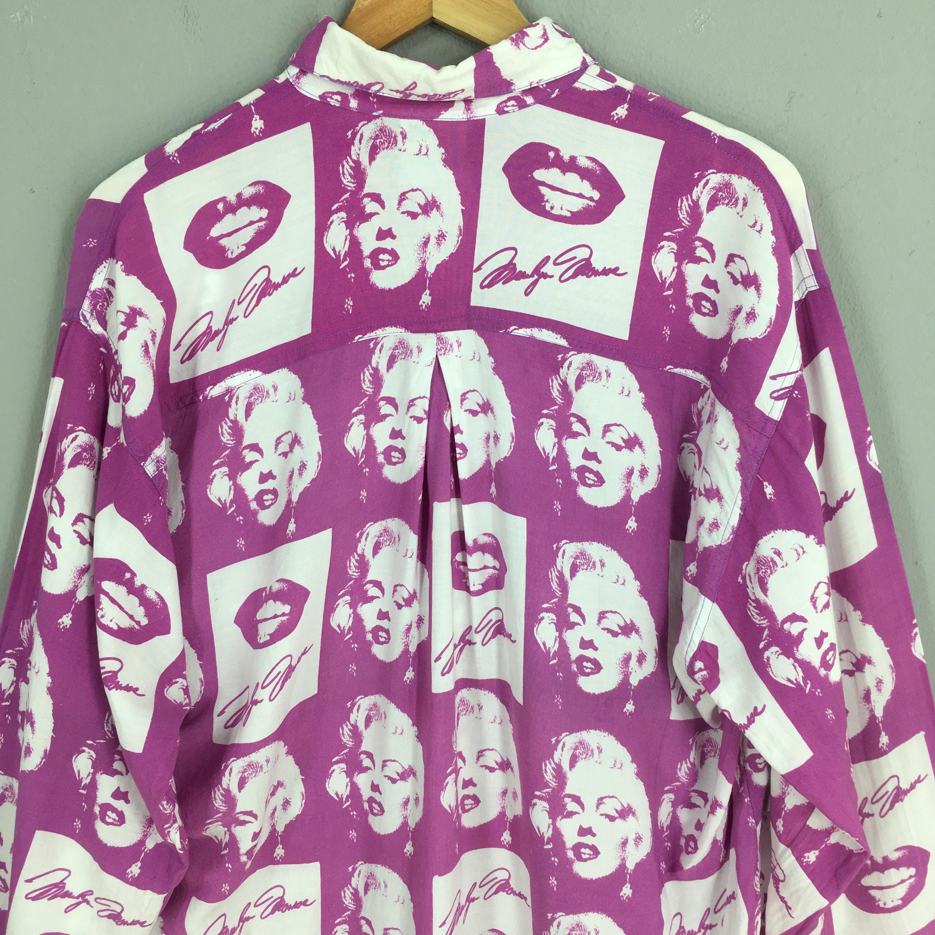 Vintage Vintage 90s Iconic Marilyn Monroe Pink Shirt Large Size US L / EU 52-54 / 3 - 9 Thumbnail