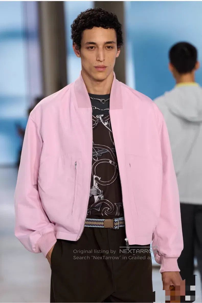 Hermes Hermes Light Pink Baseball Jacket, Fabric 56% Nylon + 44% Size US S / EU 44-46 / 1 - 7 Thumbnail