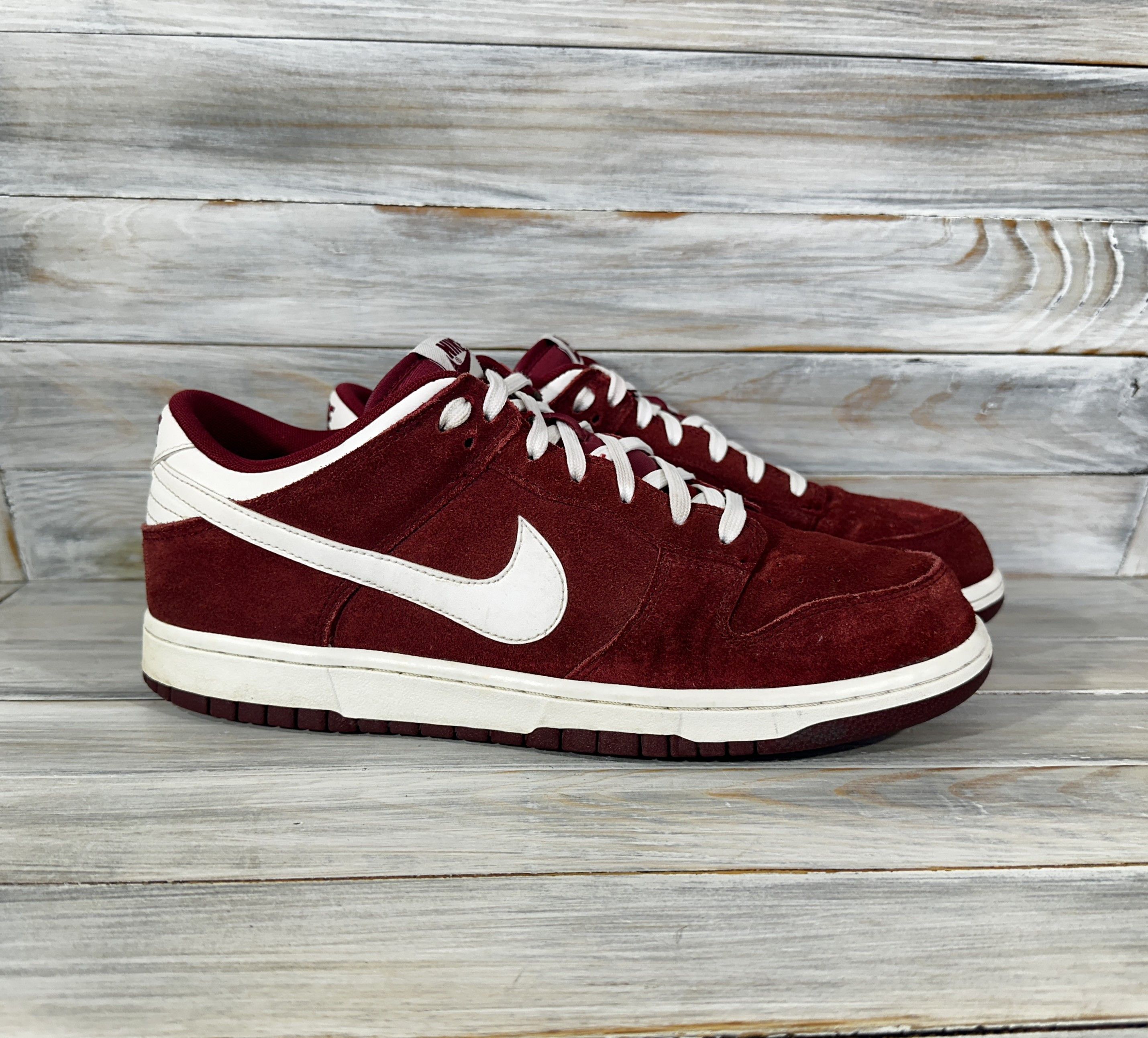 Nike Nike Dunk Low Team Red Suede Sneakers Very Rare Sport Shoes Size US 10 / EU 43 - 1 Thumbnail