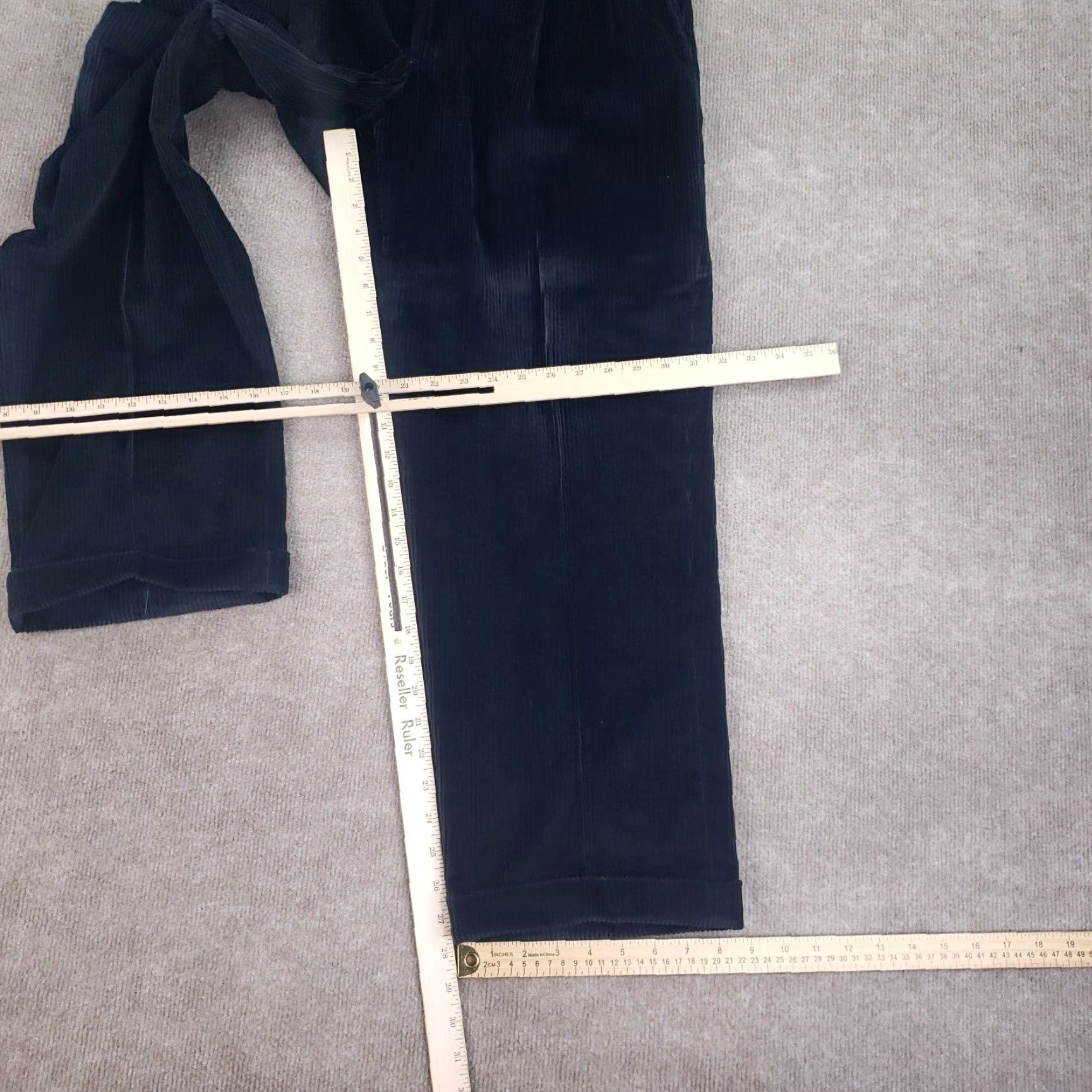 Berle Berle Corduroy Pants Mens 34x27 Blue Straight Leg Cuff Flat Front Casual Size US 34 / EU 50 - 2 Thumbnail