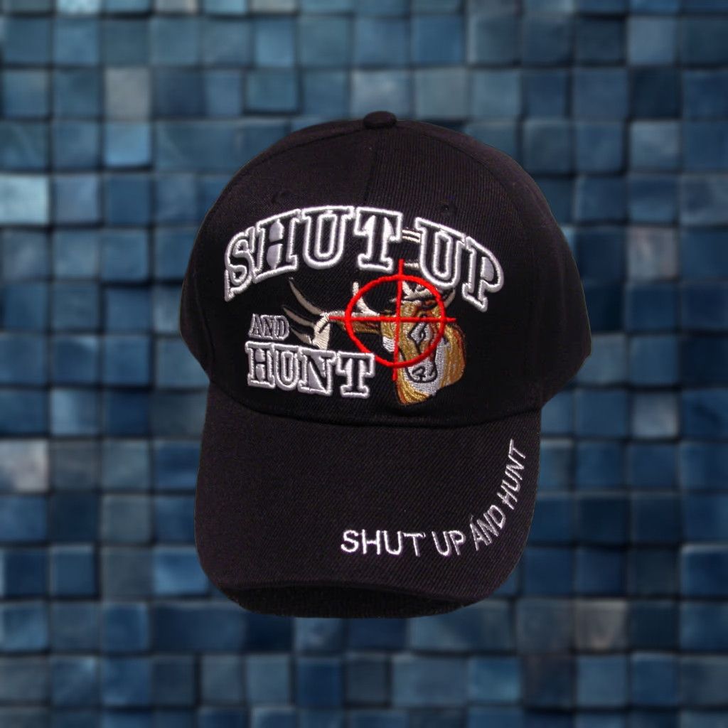 Vintage VINTAGE Hunting Baseball Cap Men Adjustable Black Outdoors Deer Shut Up and Hunt Size ONE SIZE - 1 Thumbnail