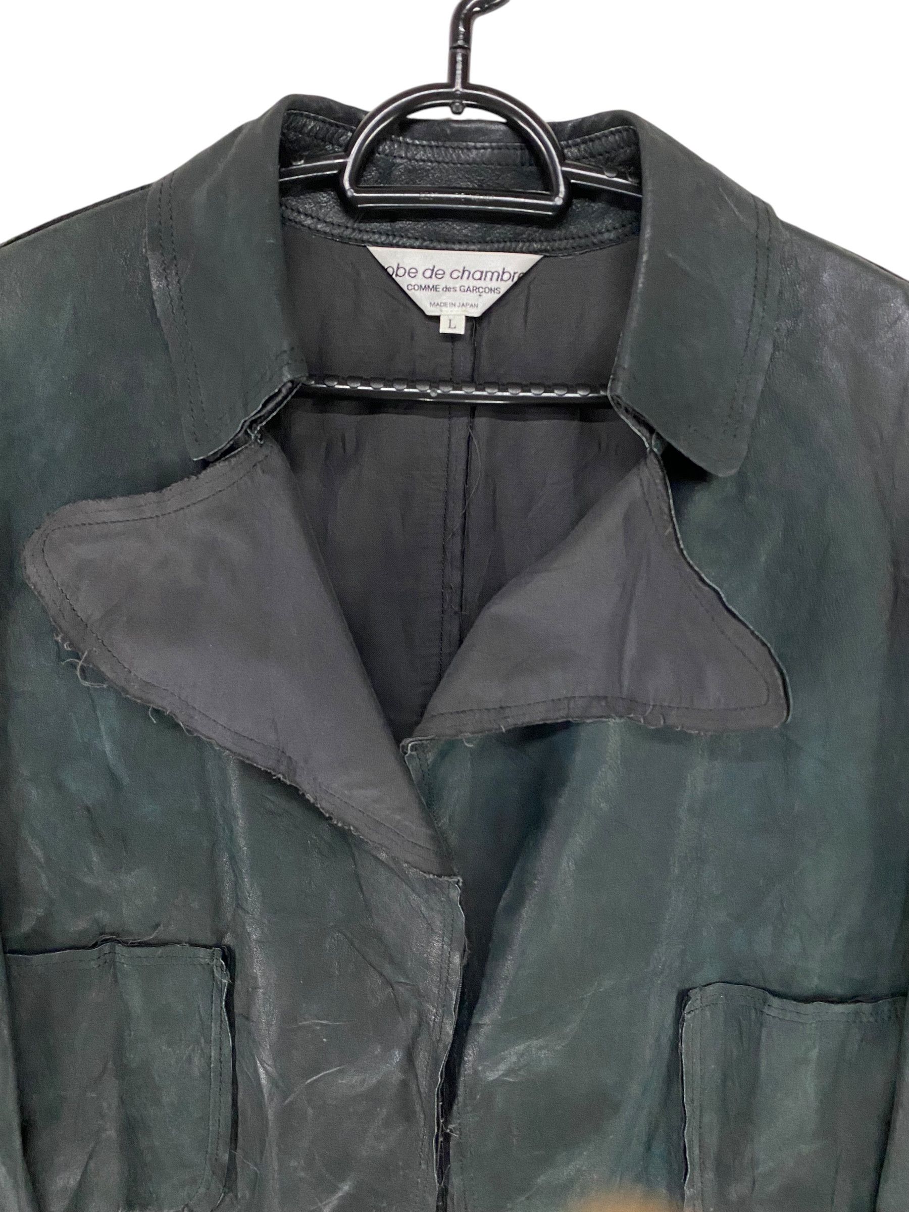 Comme des Garcons SS02 comme des garcons cowhide leather wrap jacket Size L / US 10 / IT 46 - 5 Thumbnail