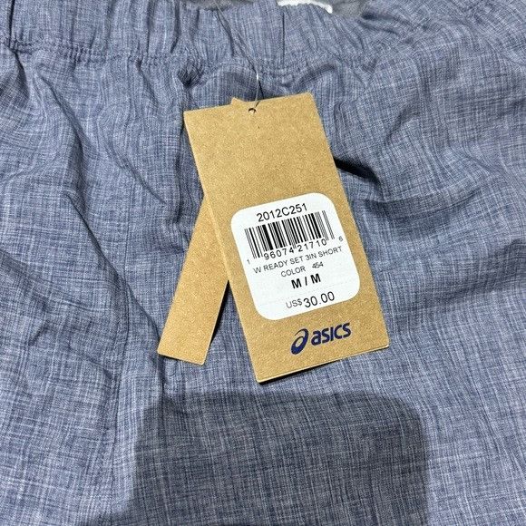 Asics NWT ASICS READY SET 3’ SHORTS PEACOAT HEATHER/LAKE DRIVE M Size 26" / US 2 / IT 38 - 4 Thumbnail