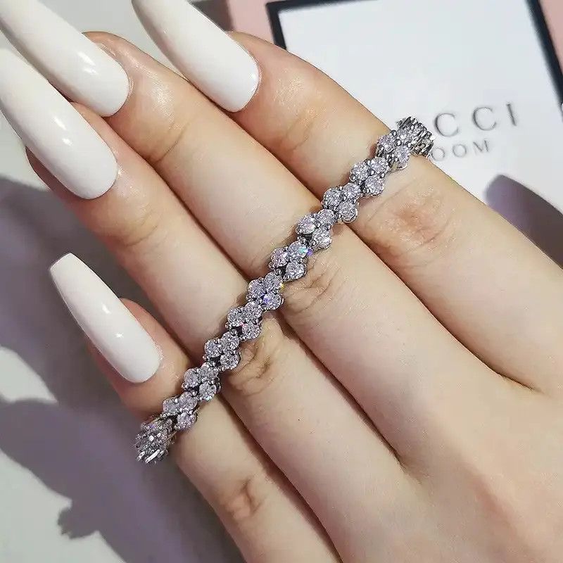 Other Silver Color AAA Cubic Zirconia Tennis Chain Bracelet Size ONE SIZE - 1 Thumbnail