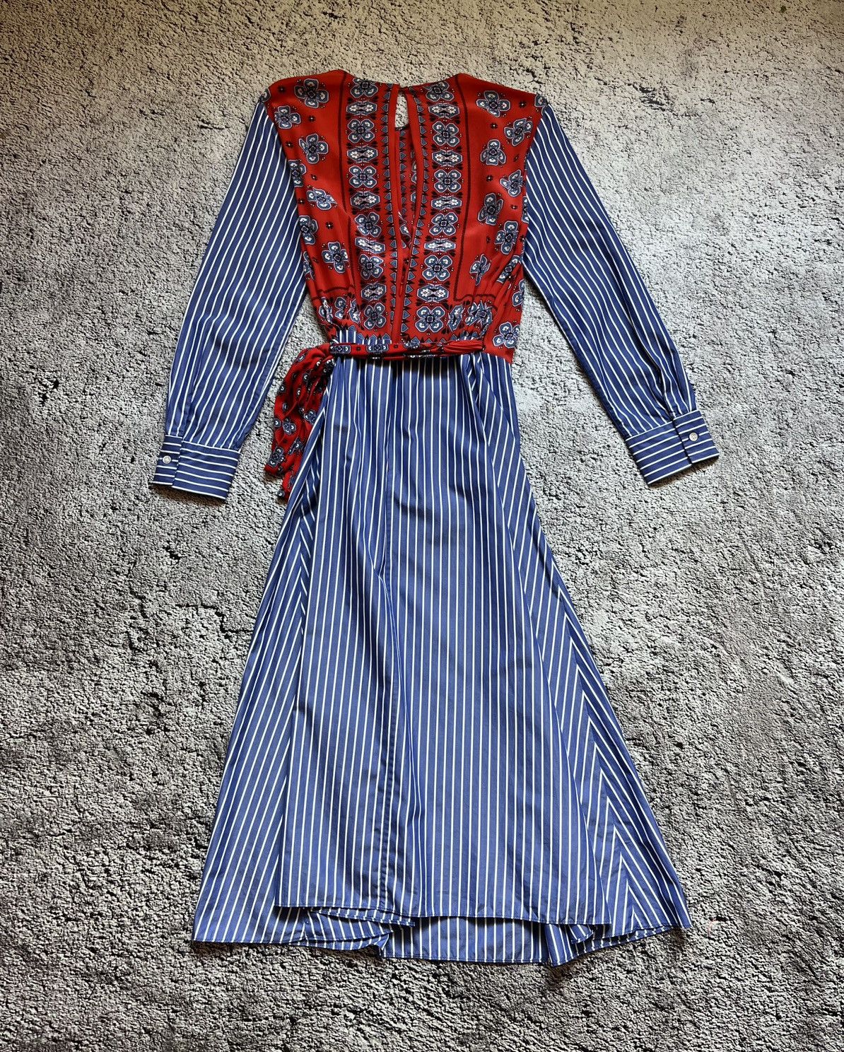 Sandro Sandro Paris Striped Floral Wrap Dress Size 36 Size S / US 4 / IT 40 - 7 Thumbnail
