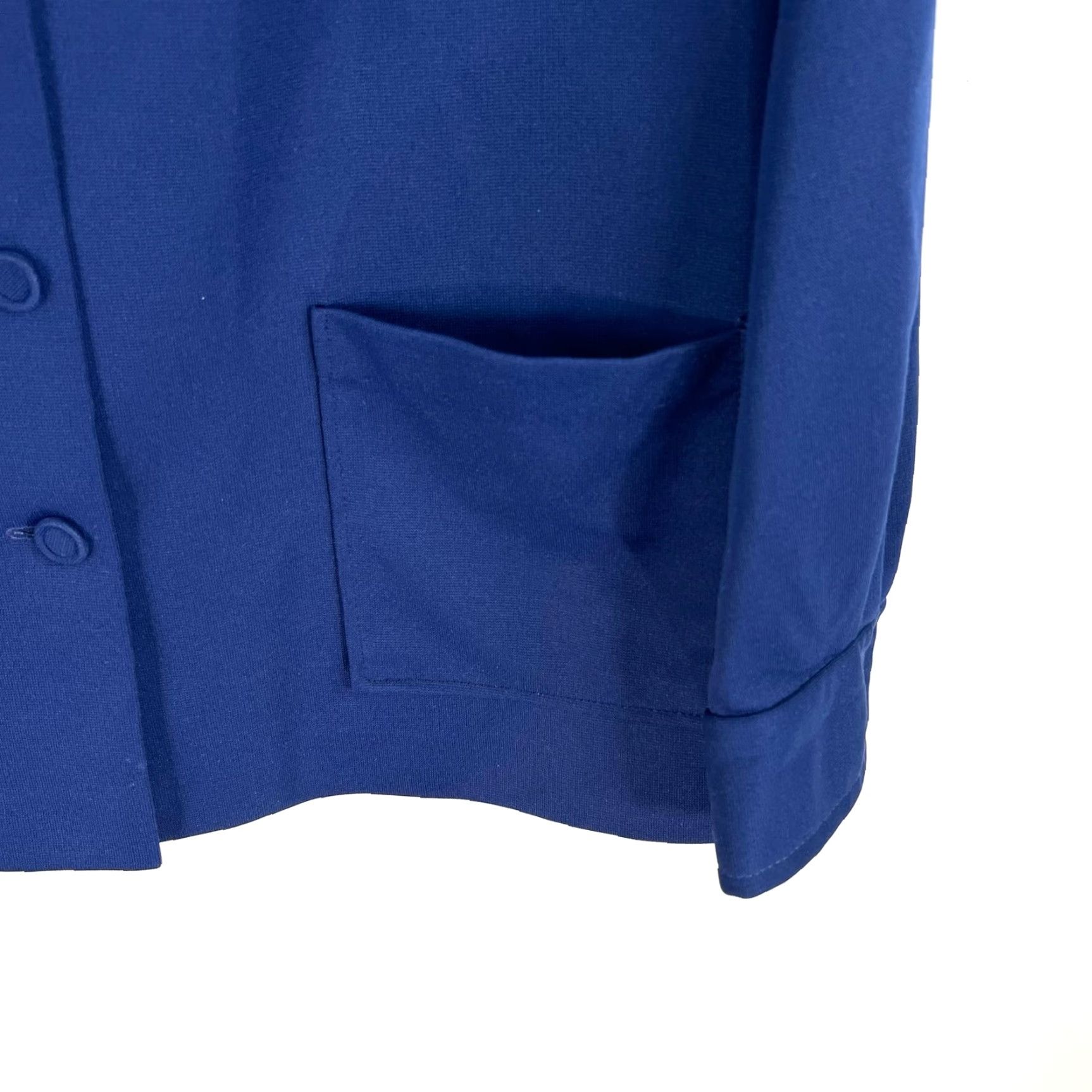 Vintage VINTAGE American Vintage Blazer Womens M Navy Blue Solid 70s Lined Five-Button Front Peak Lapel Mid-Length Jac​ket"} Size M / US 6-8 / IT 42-44 - 3 Thumbnail