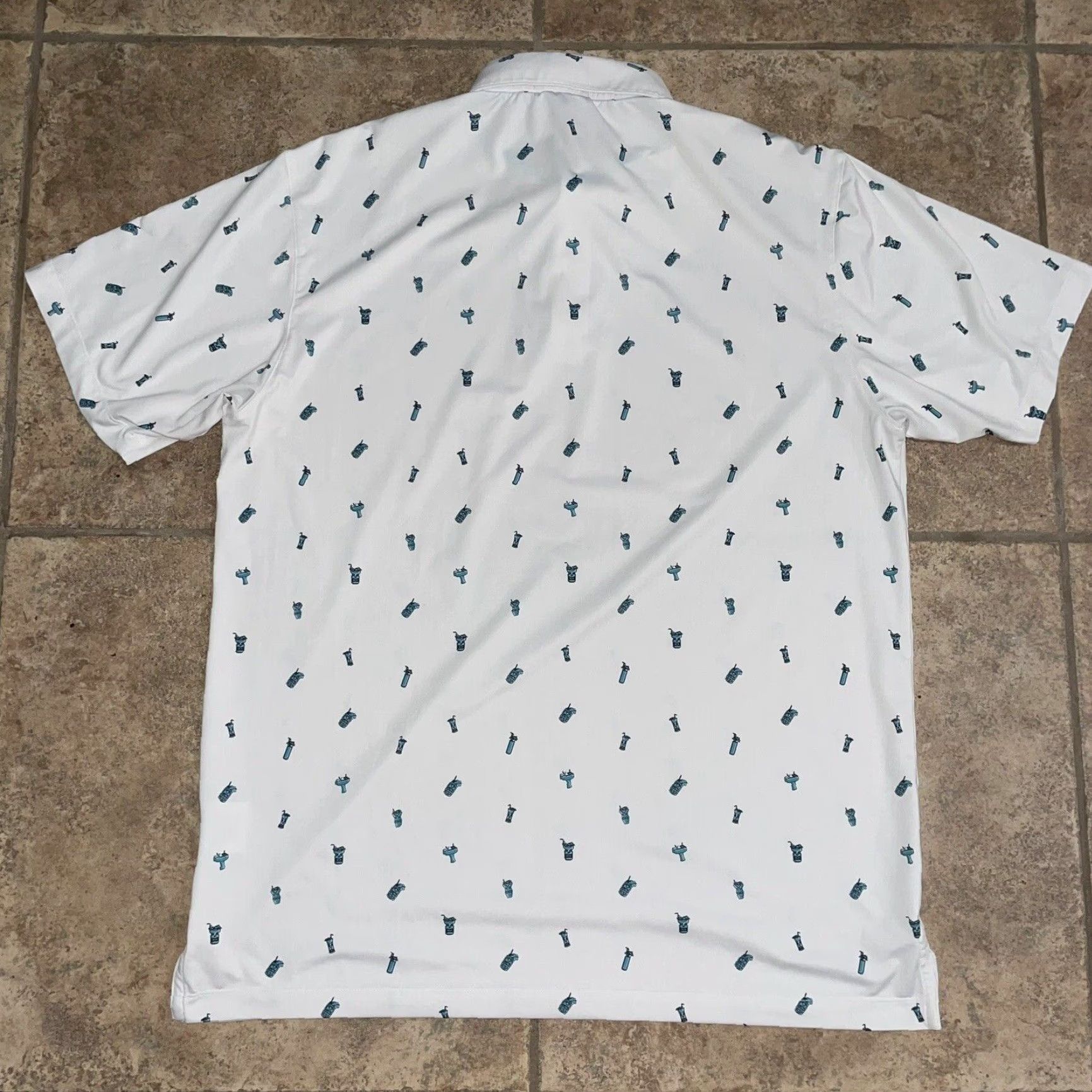 Vintage VINTAGE Devereux Tiki Mug Print Polo Shirt Men XL Short Sleeve White Casual Size US XL / EU 56 / 4 - 5 Thumbnail