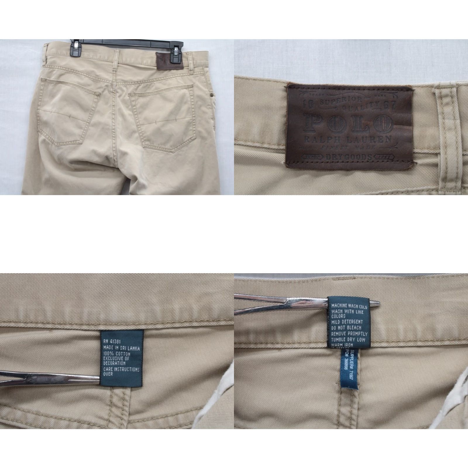 Polo Ralph Lauren VINTAGE Polo Ralph Lauren Chino Pants Men's 36 x 32 Dry Goods Khaki Cotton 5 pocket Size US M / EU 48-50 / 2 - 8 Thumbnail